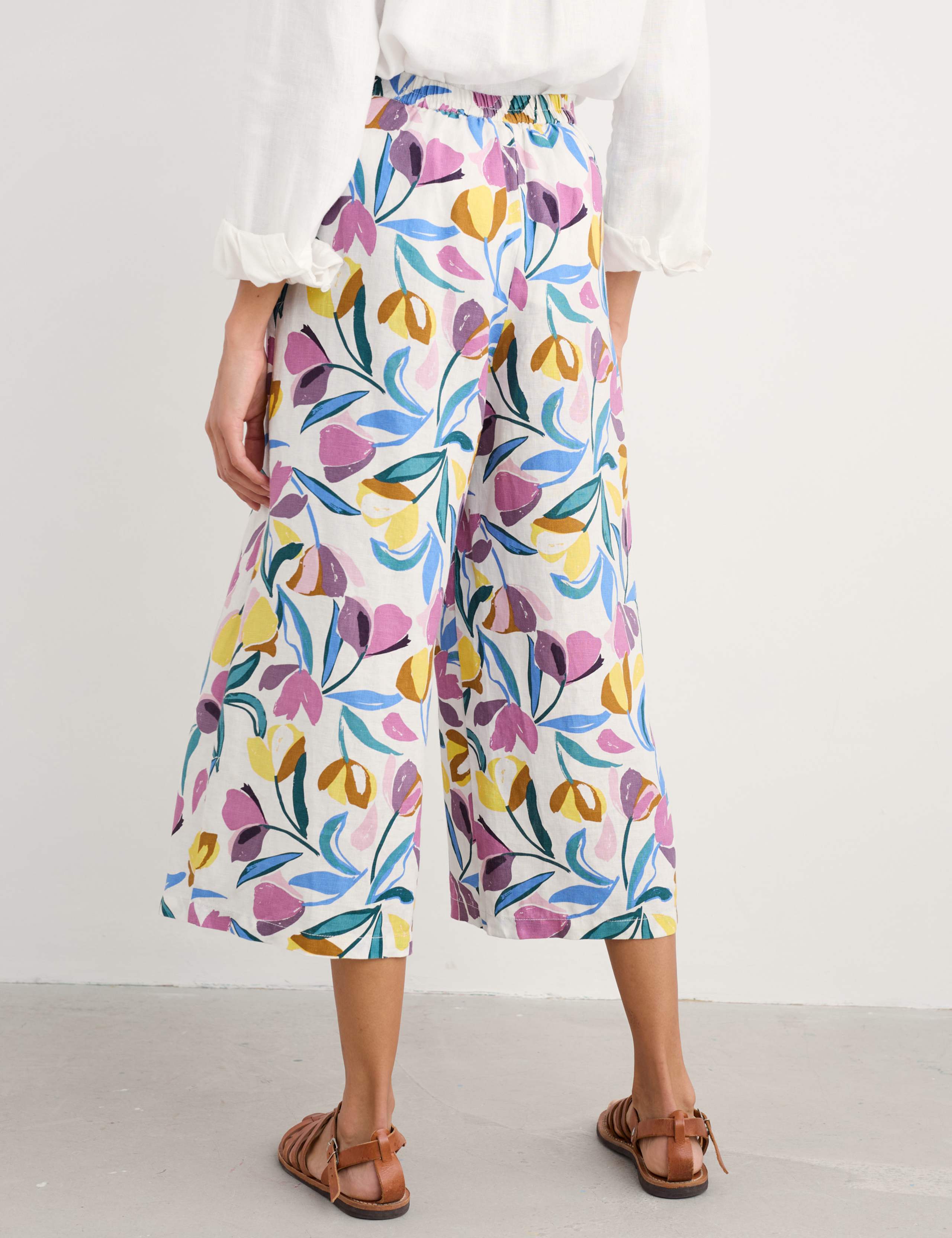 Pure Linen Floral Culottes 4 of 4