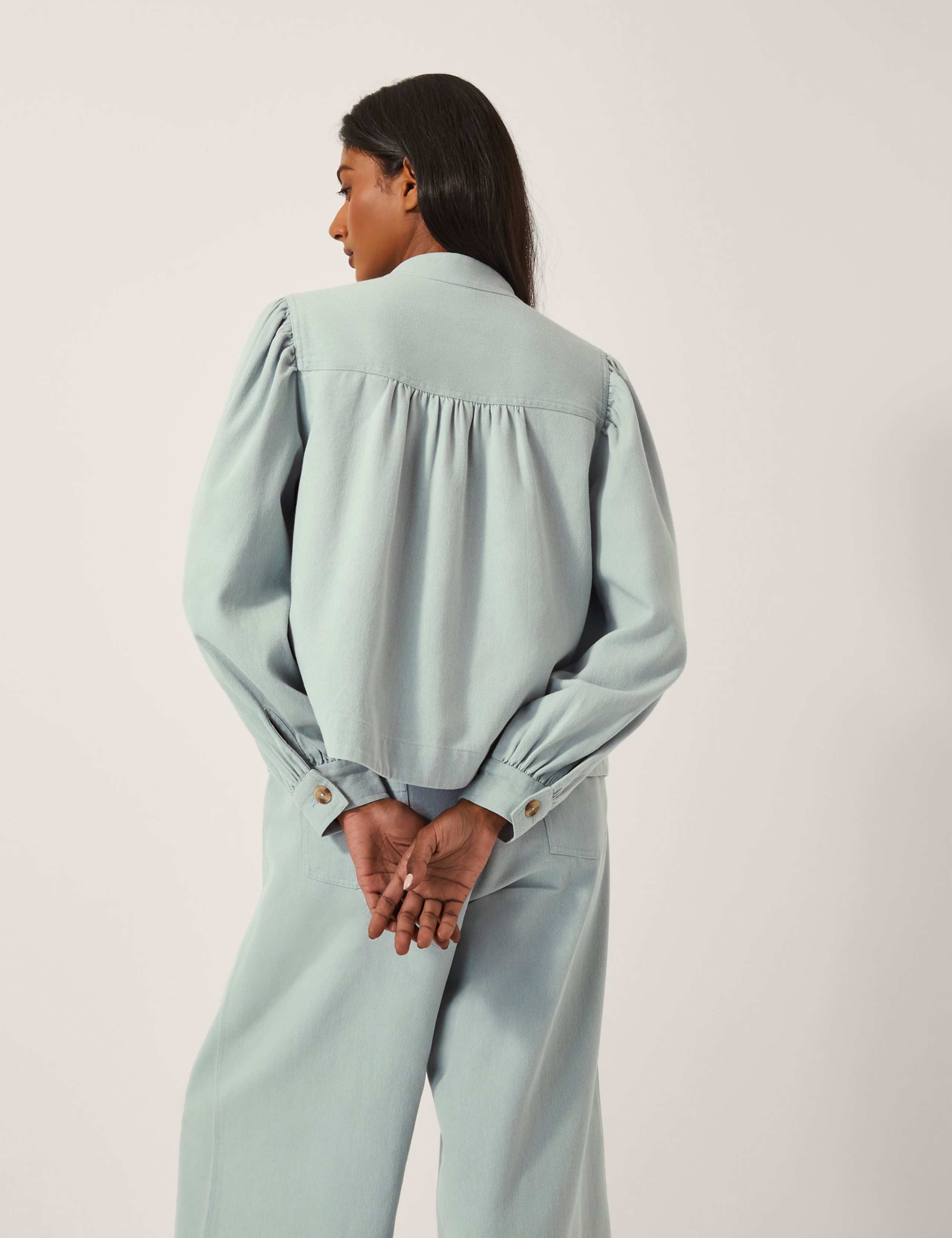 Pure Cotton Denim Puff Sleeve Jacket 2 of 4