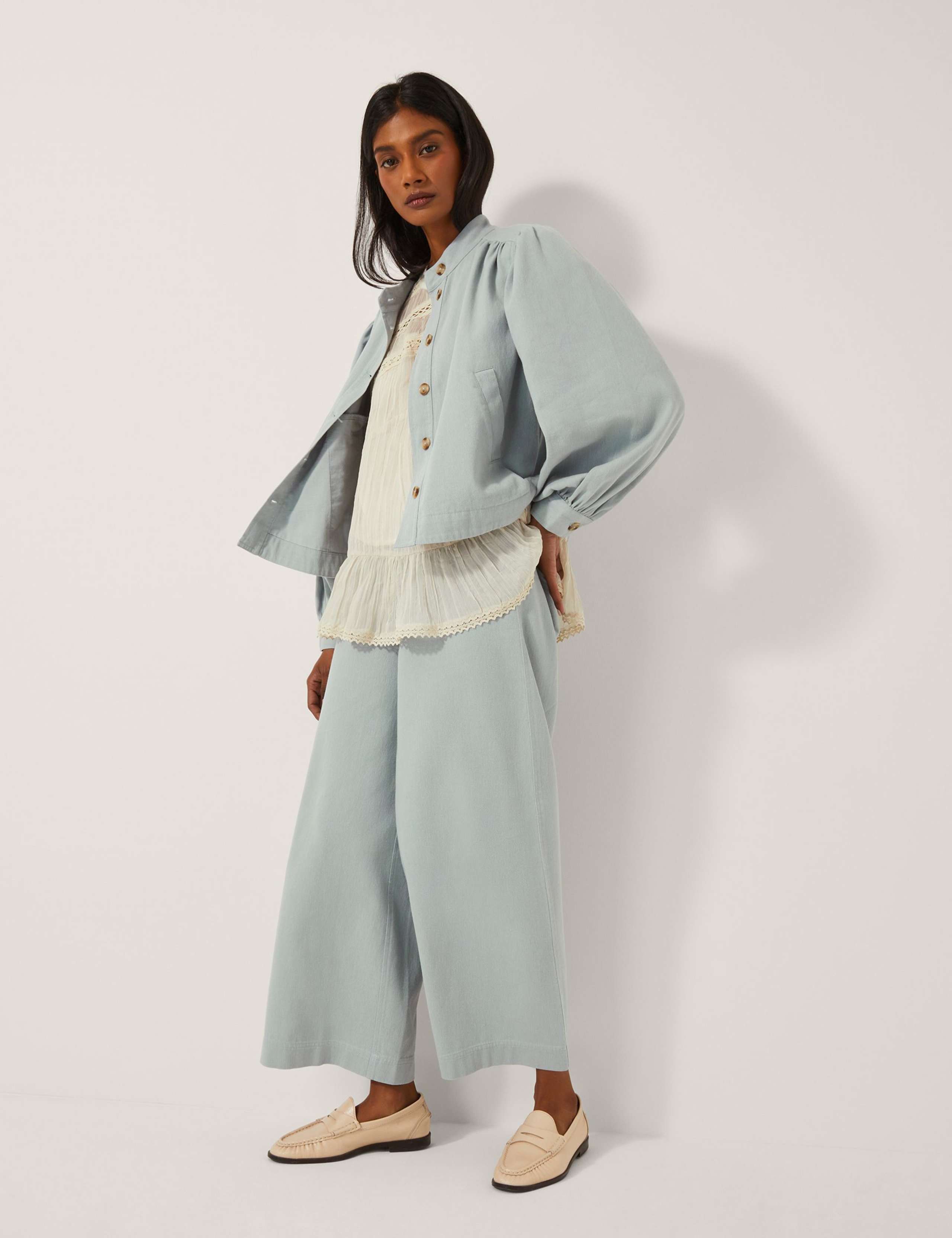 Pure Cotton Denim Puff Sleeve Jacket 4 of 4