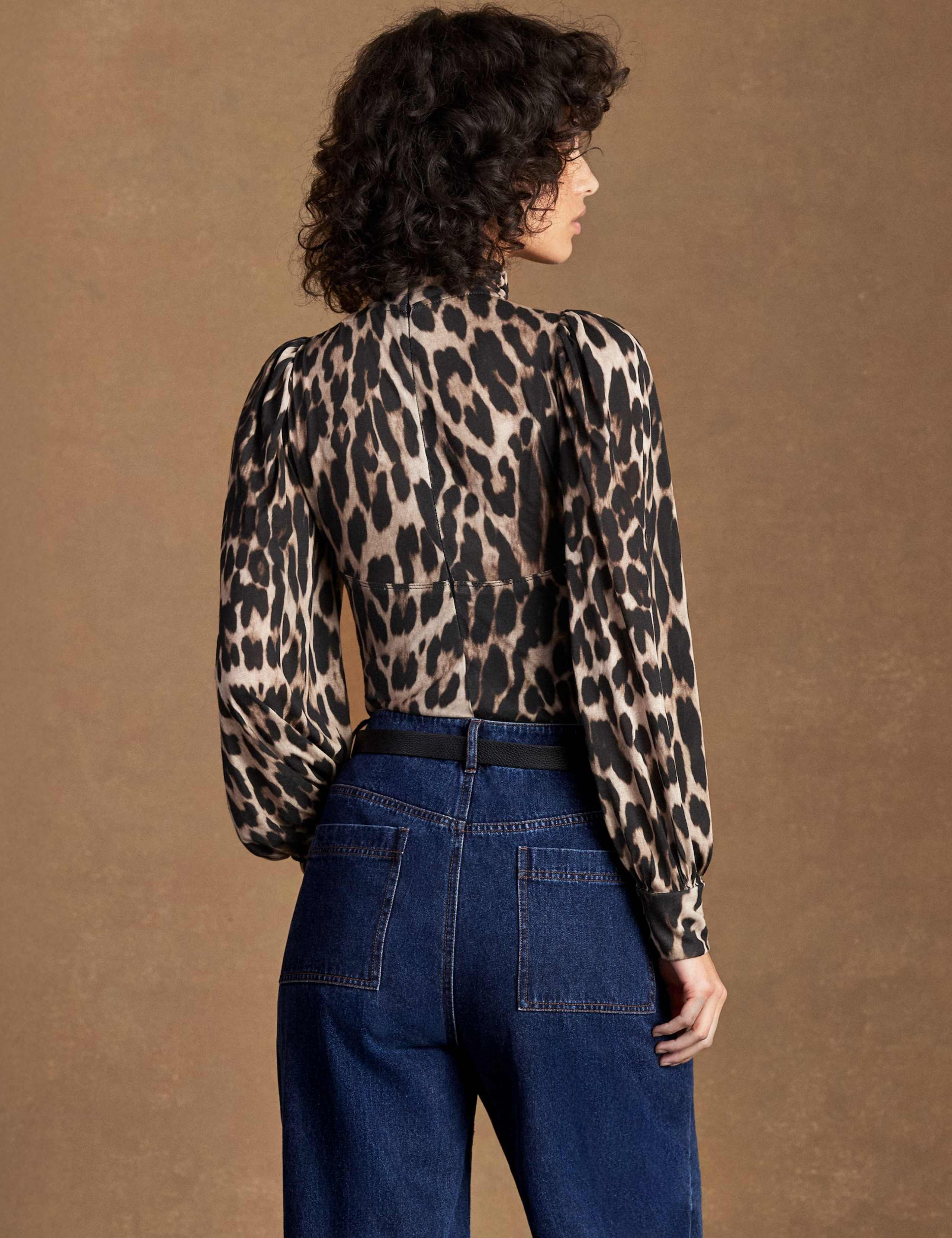 Leopard Print Puff Sleeve Bodysuit 3 of 5