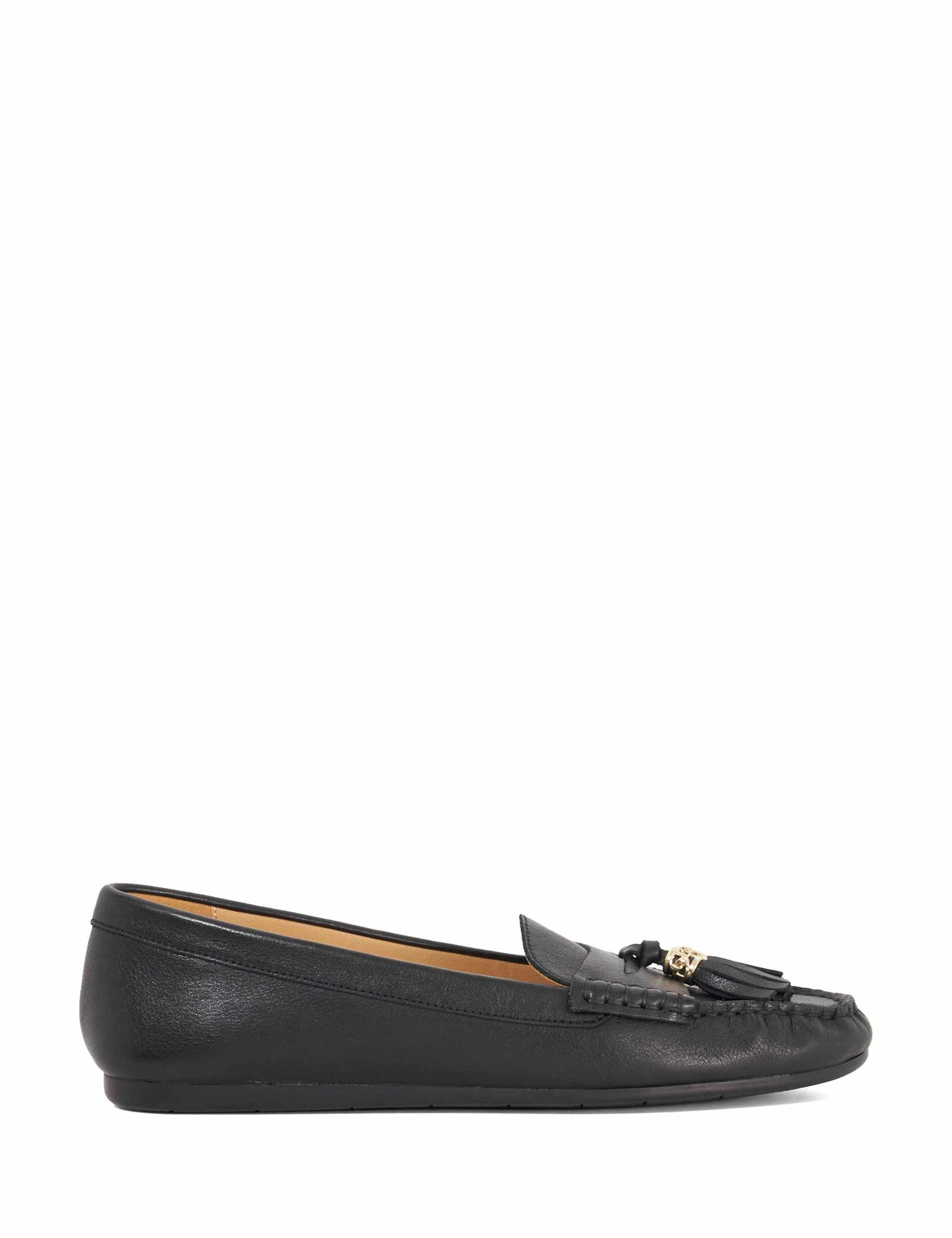 Wide Fit Leather Tassel Flat Loafers 1 of 6