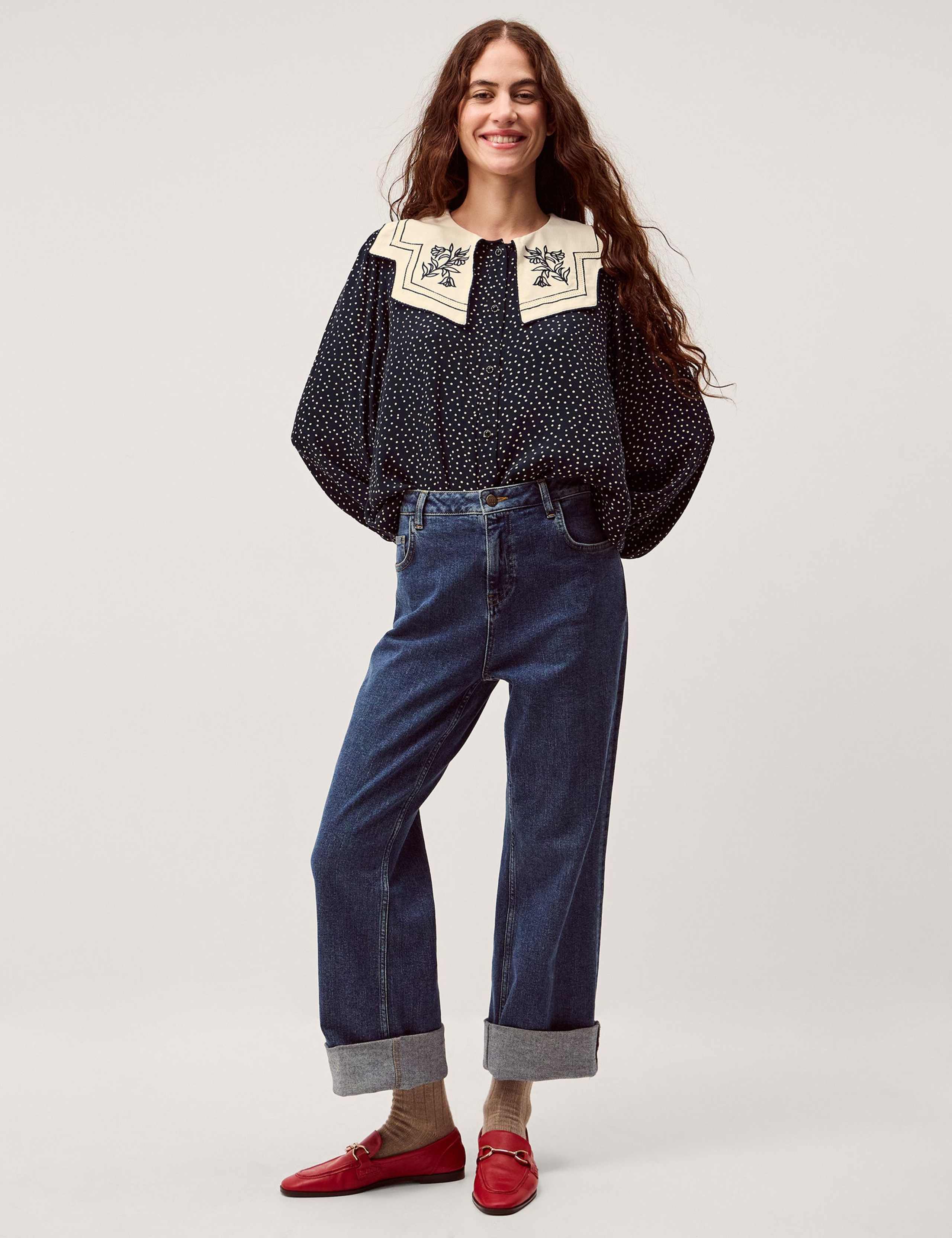 Polka Dot Collared Top 5 of 5