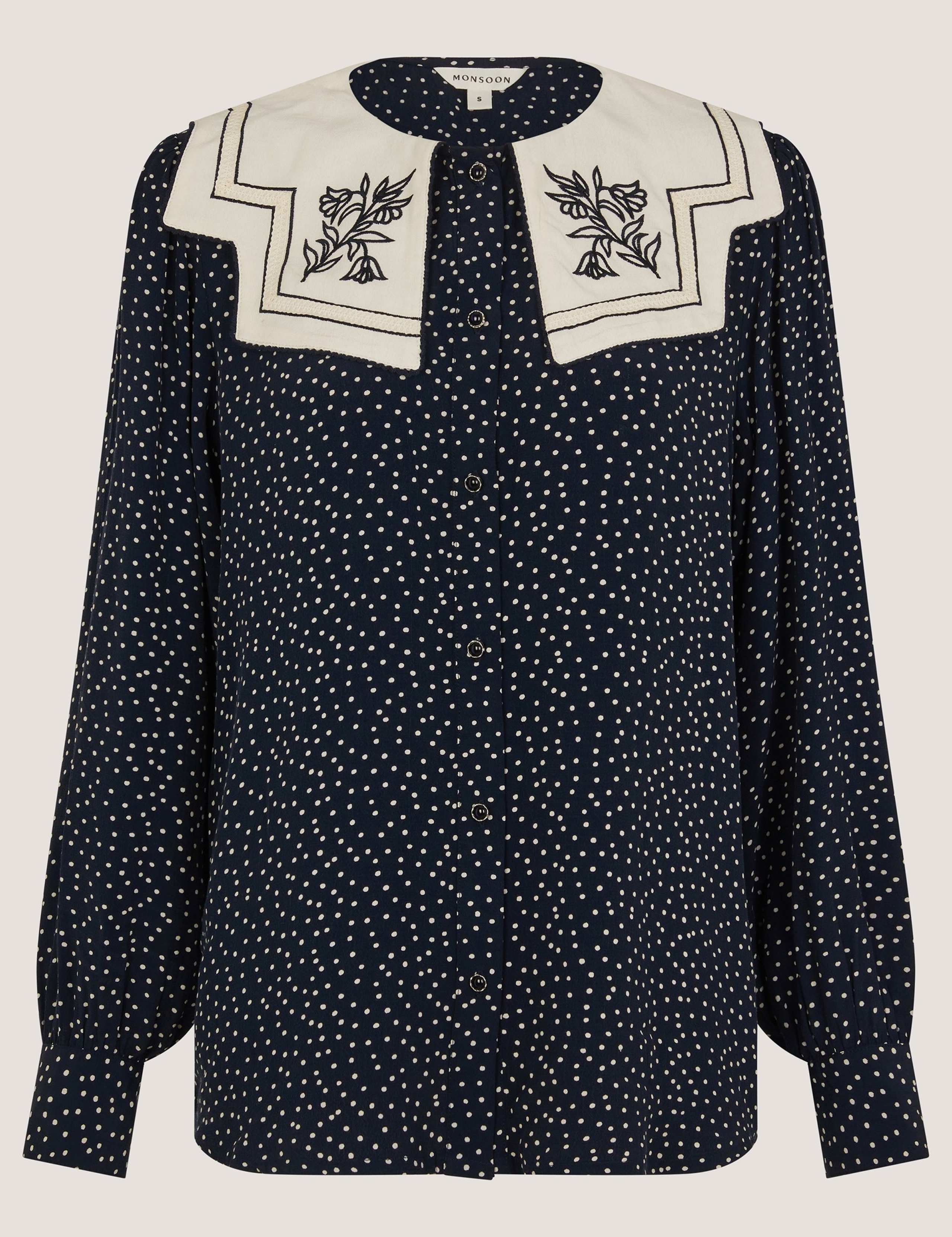 Polka Dot Collared Top 2 of 5