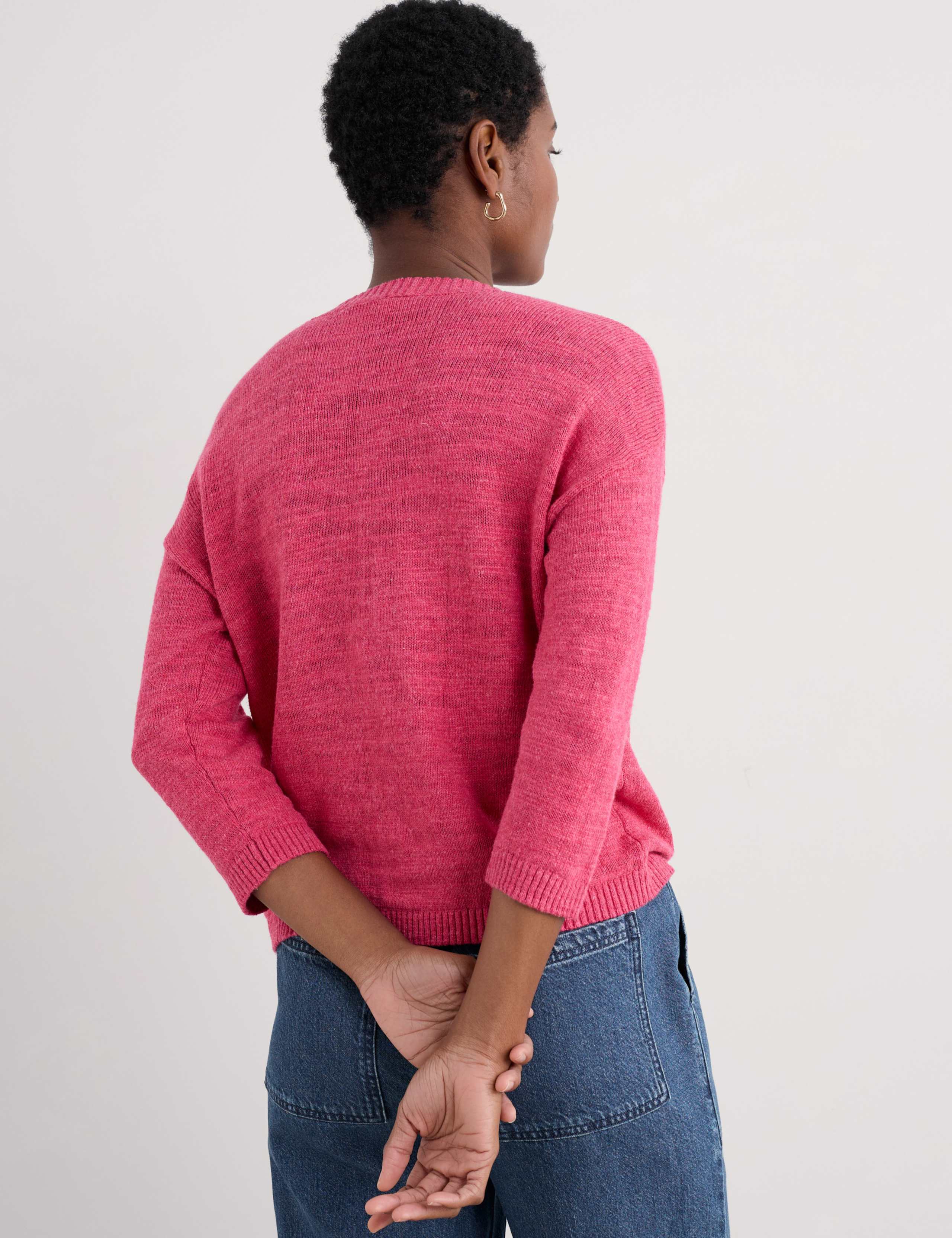 Cotton Rich Cardigan with Linen 3 of 4