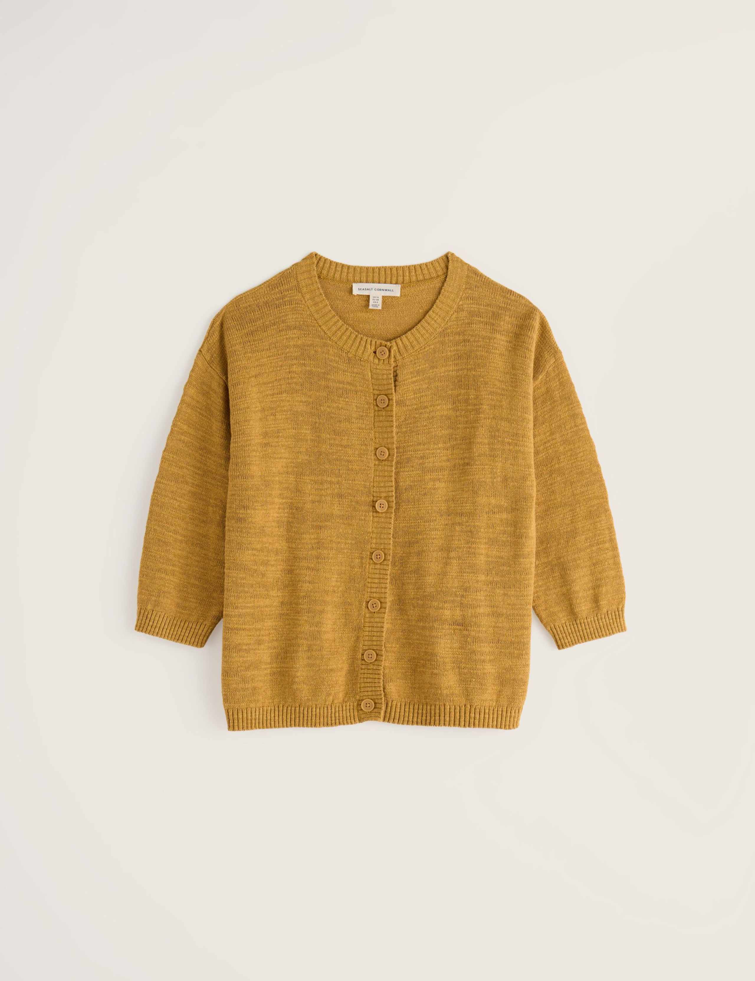 Cotton Rich Cardigan with Linen 2 of 5