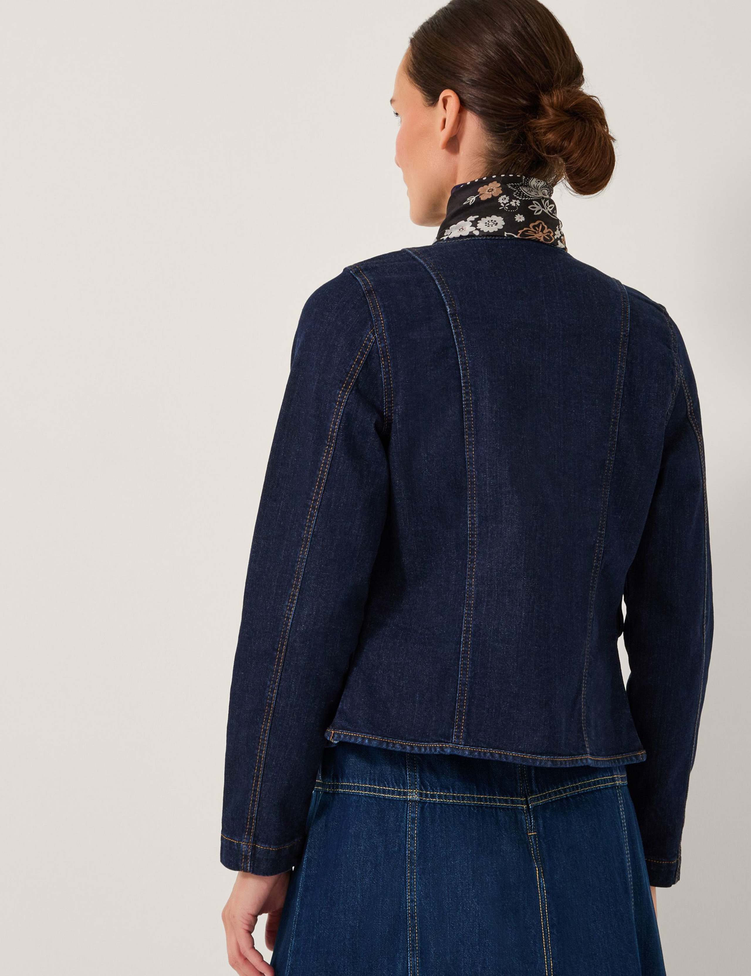 Denim Collarless Jacket 3 of 4