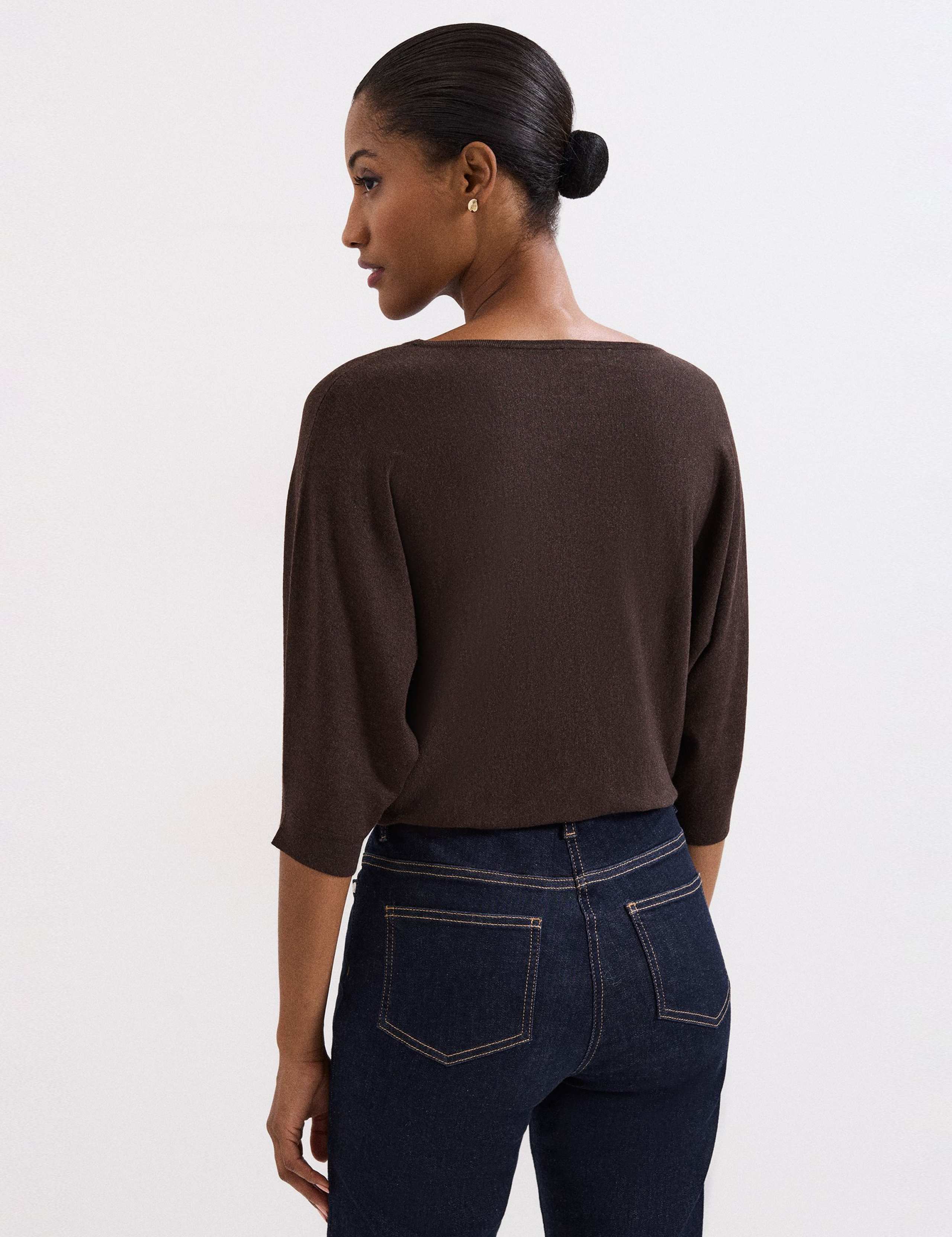 Slash Neck Batwing Sleeve Knitted Top 4 of 7