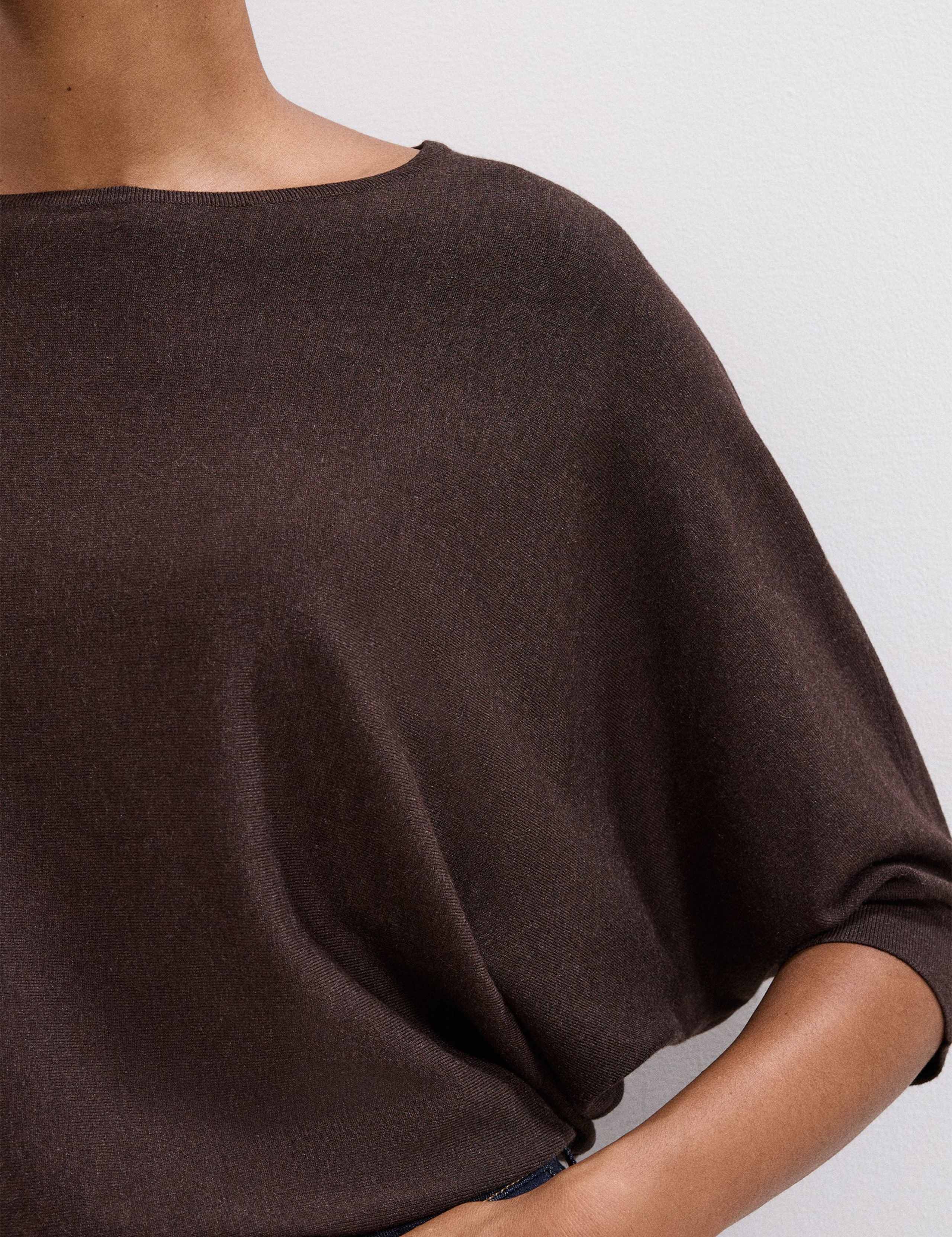 Slash Neck Batwing Sleeve Knitted Top 7 of 7