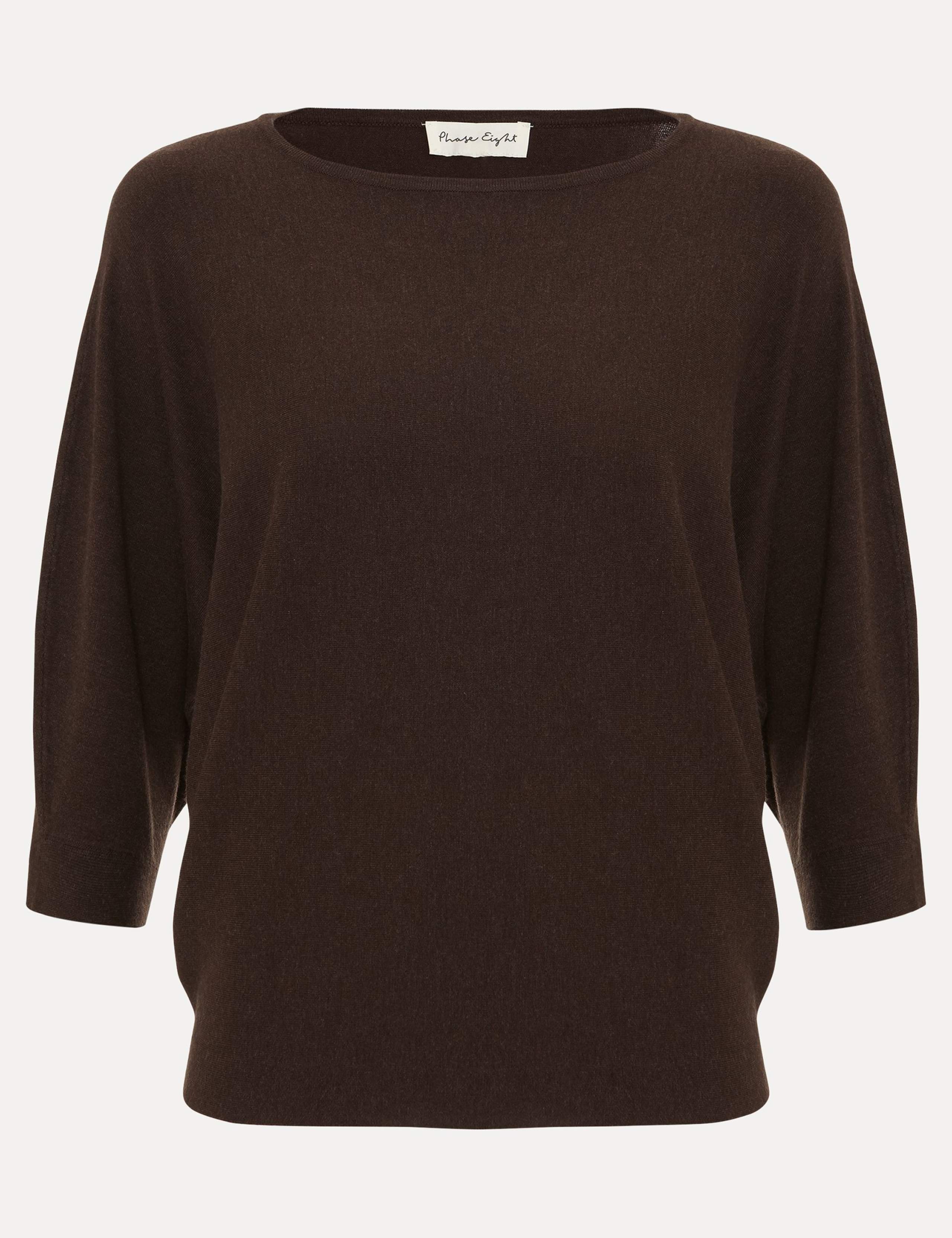 Slash Neck Batwing Sleeve Knitted Top 2 of 7