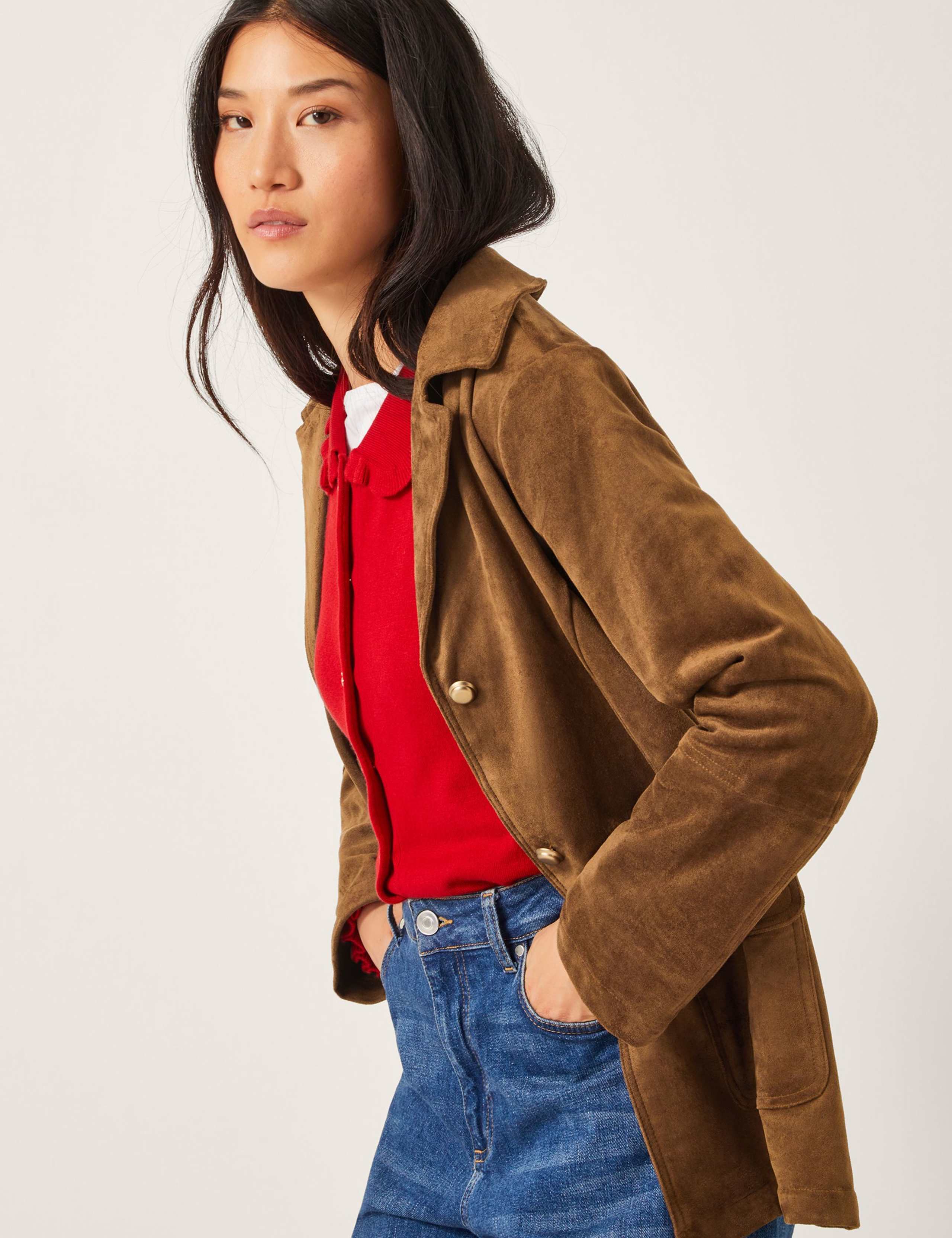 Suedette Collared Jacket 3 of 4