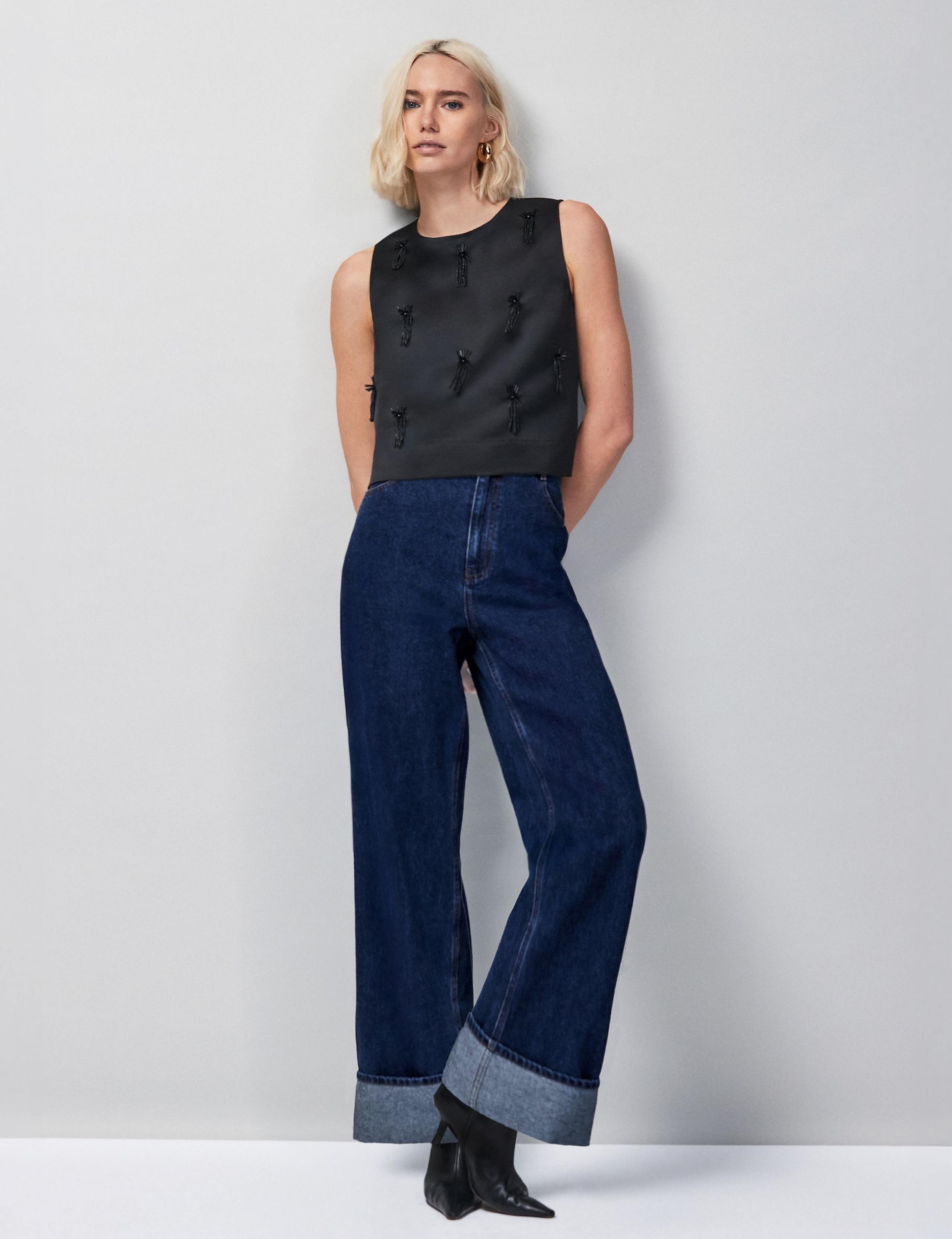 Embroidered Beaded Shell Top 2 of 5