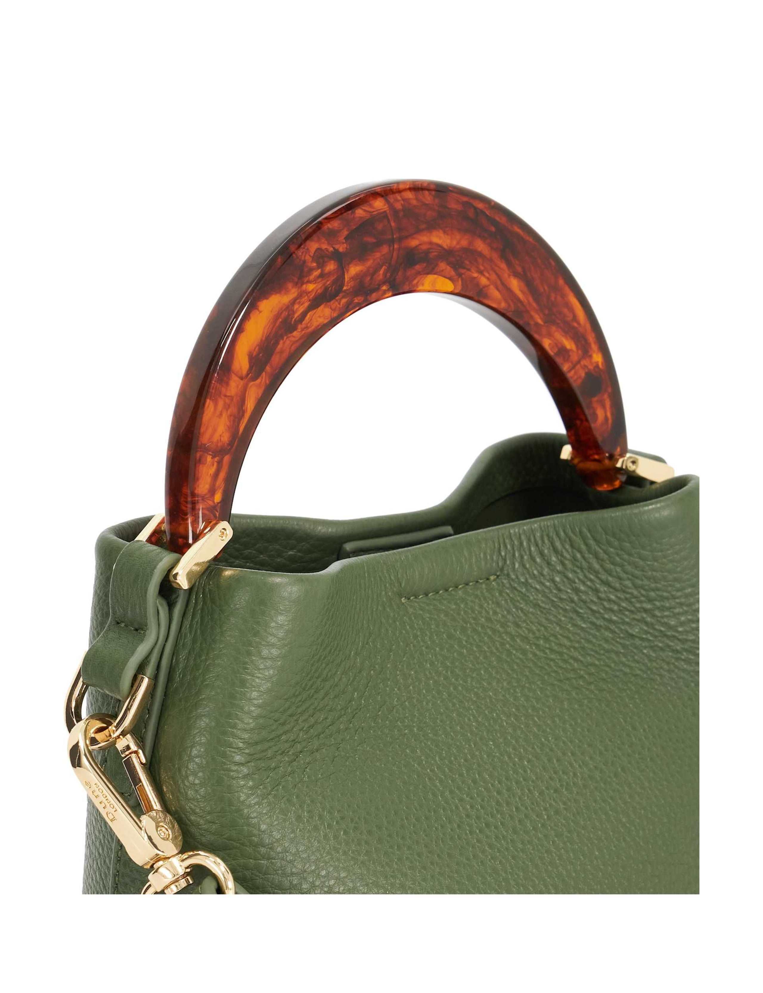 Leather Moulded Handle Grab Bag 3 of 5
