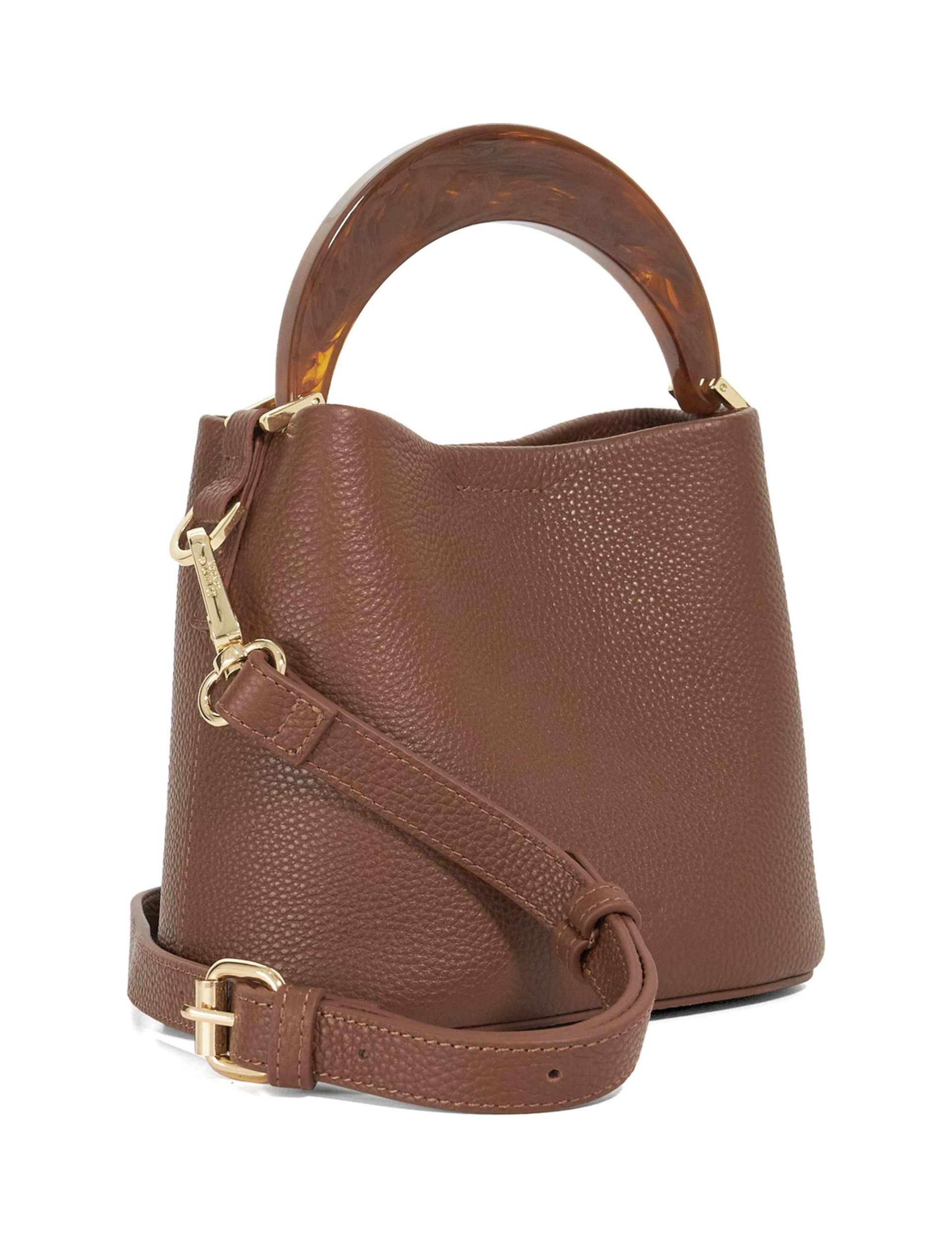 Leather Moulded Handle Grab Bag 2 of 6