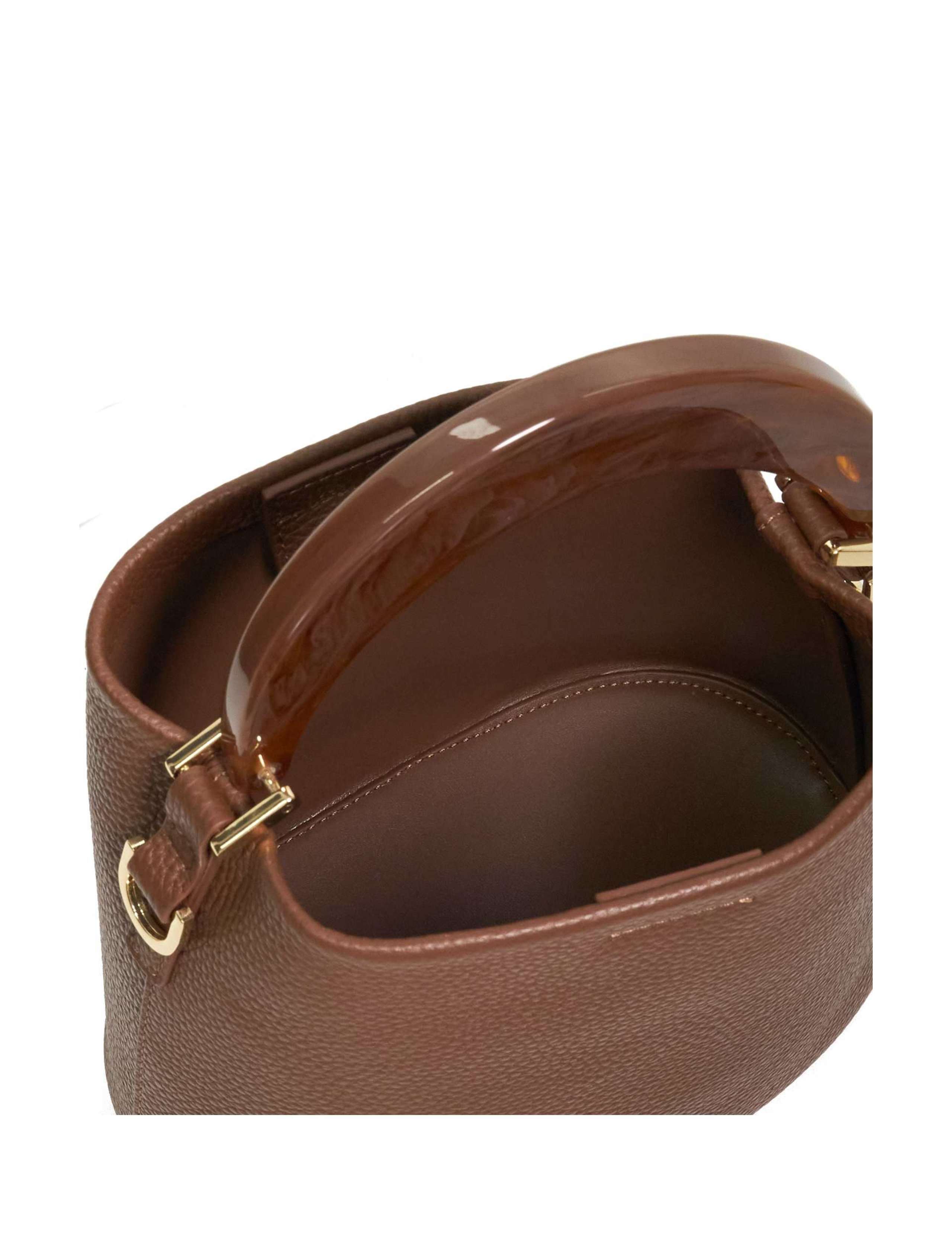 Leather Moulded Handle Grab Bag 5 of 6