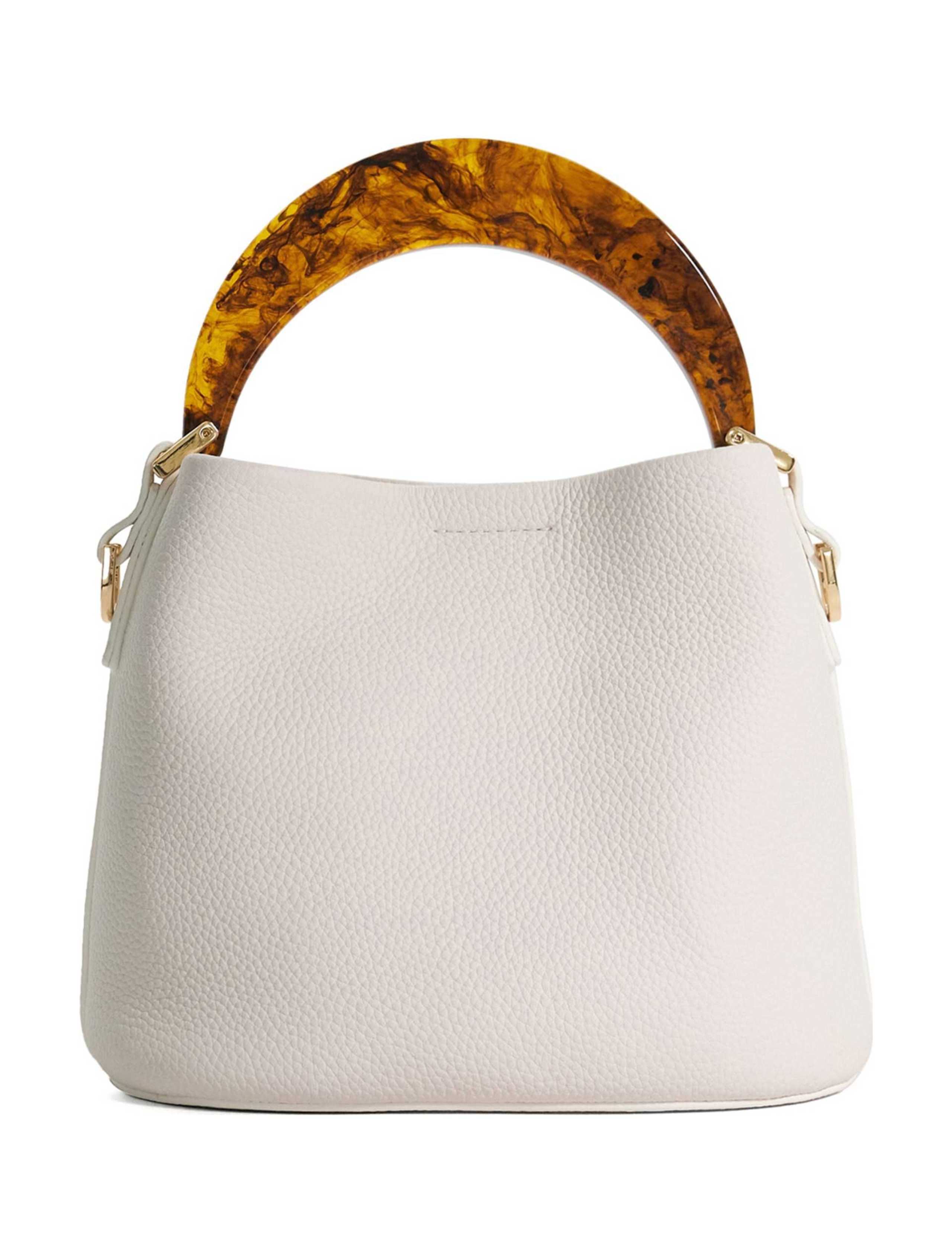 Leather Moulded Handle Grab Bag 3 of 5