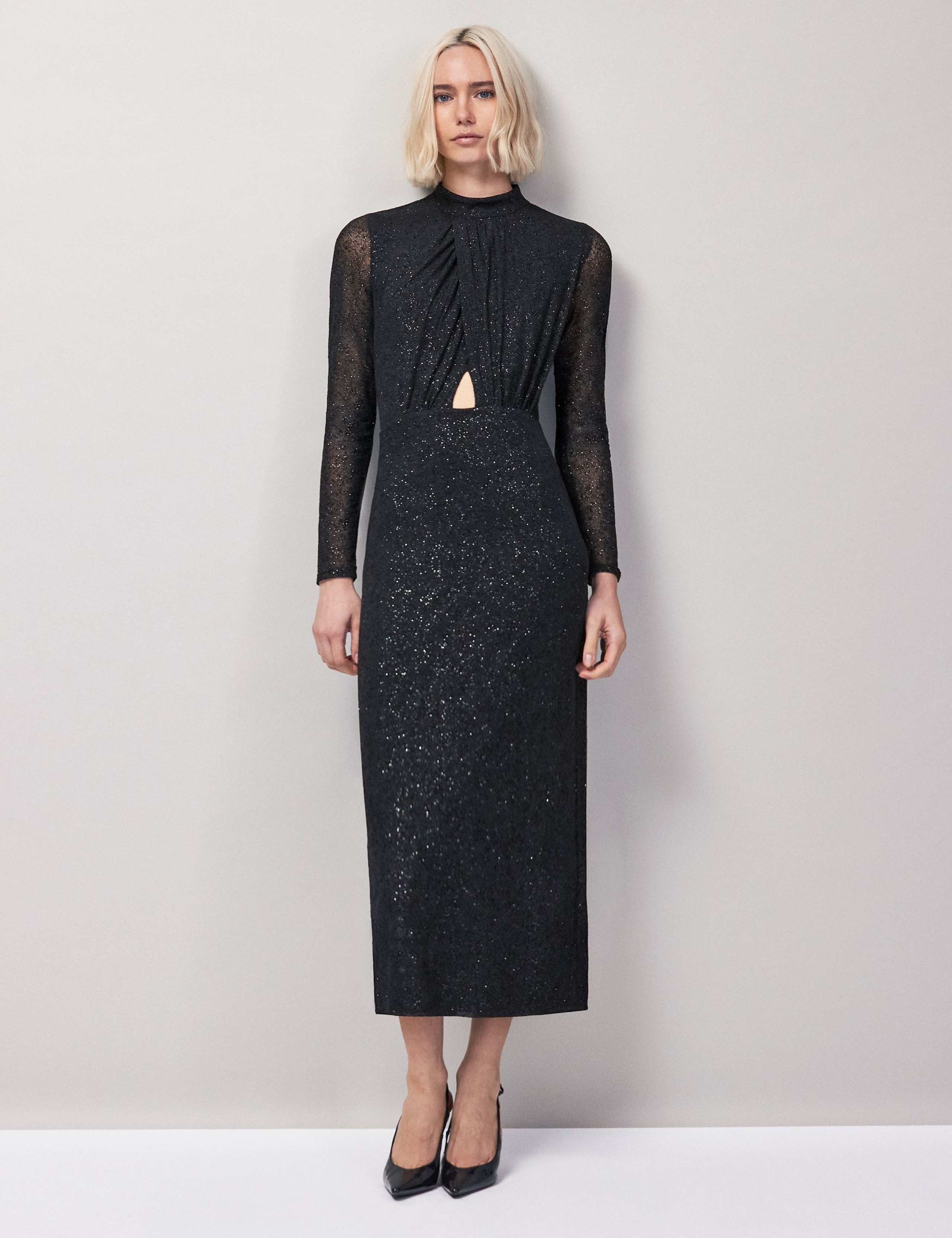 Sparkly High Neck Midi Column Dress 2 of 4