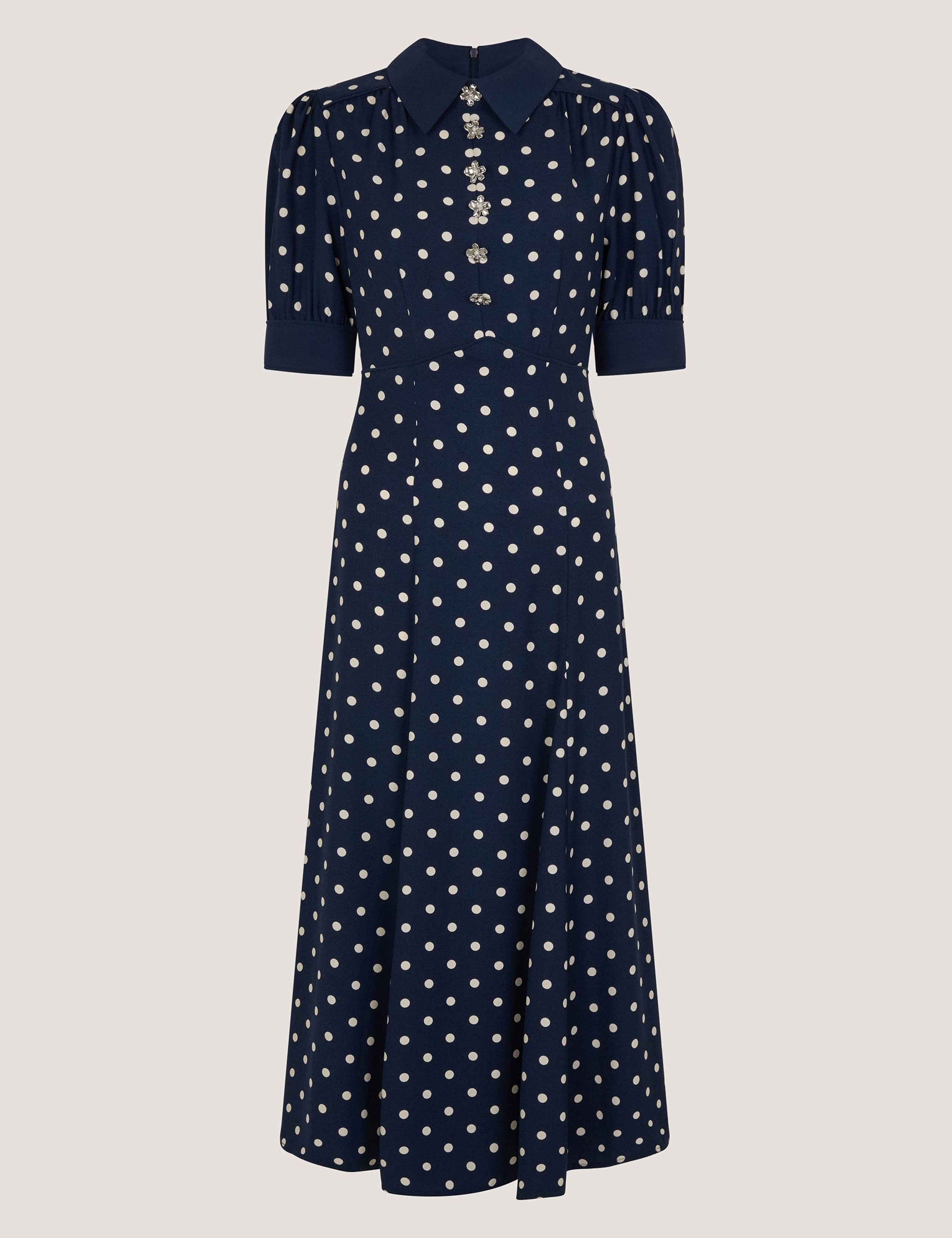 Polka Dot Embellished Midi Tea Dress 2 of 5