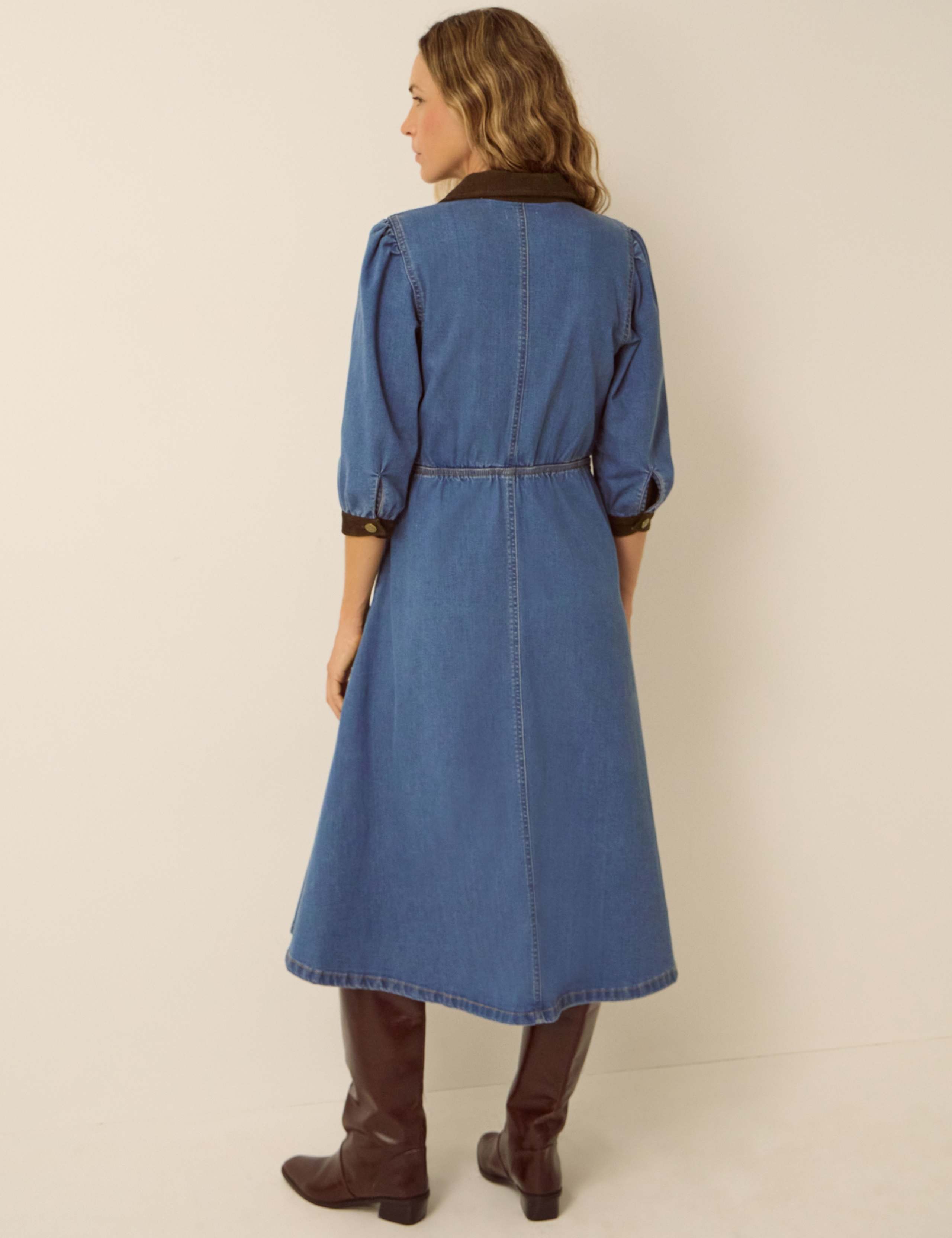 Cotton Rich Denim Midi Dress 3 of 4