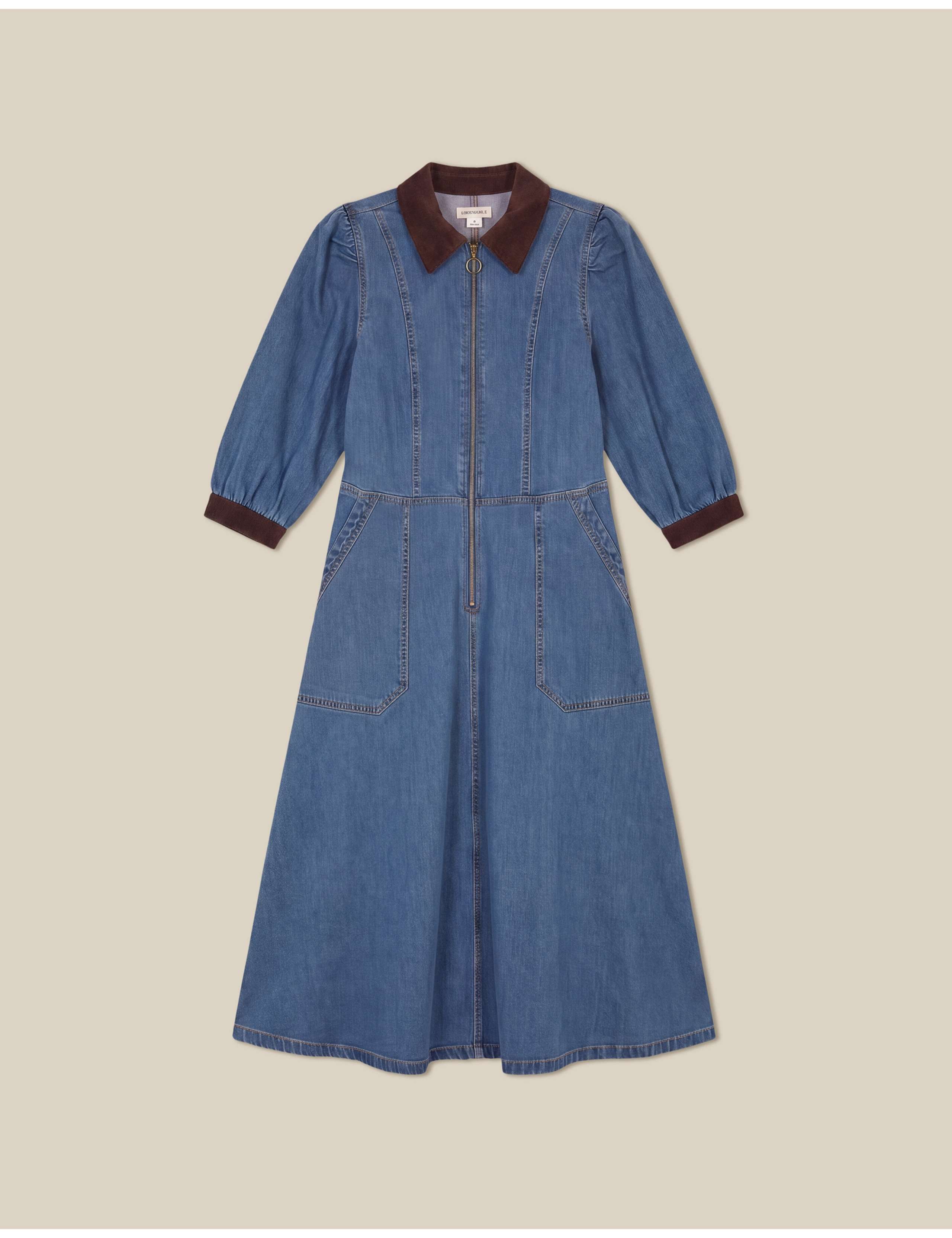 Cotton Rich Denim Midi Dress 2 of 4