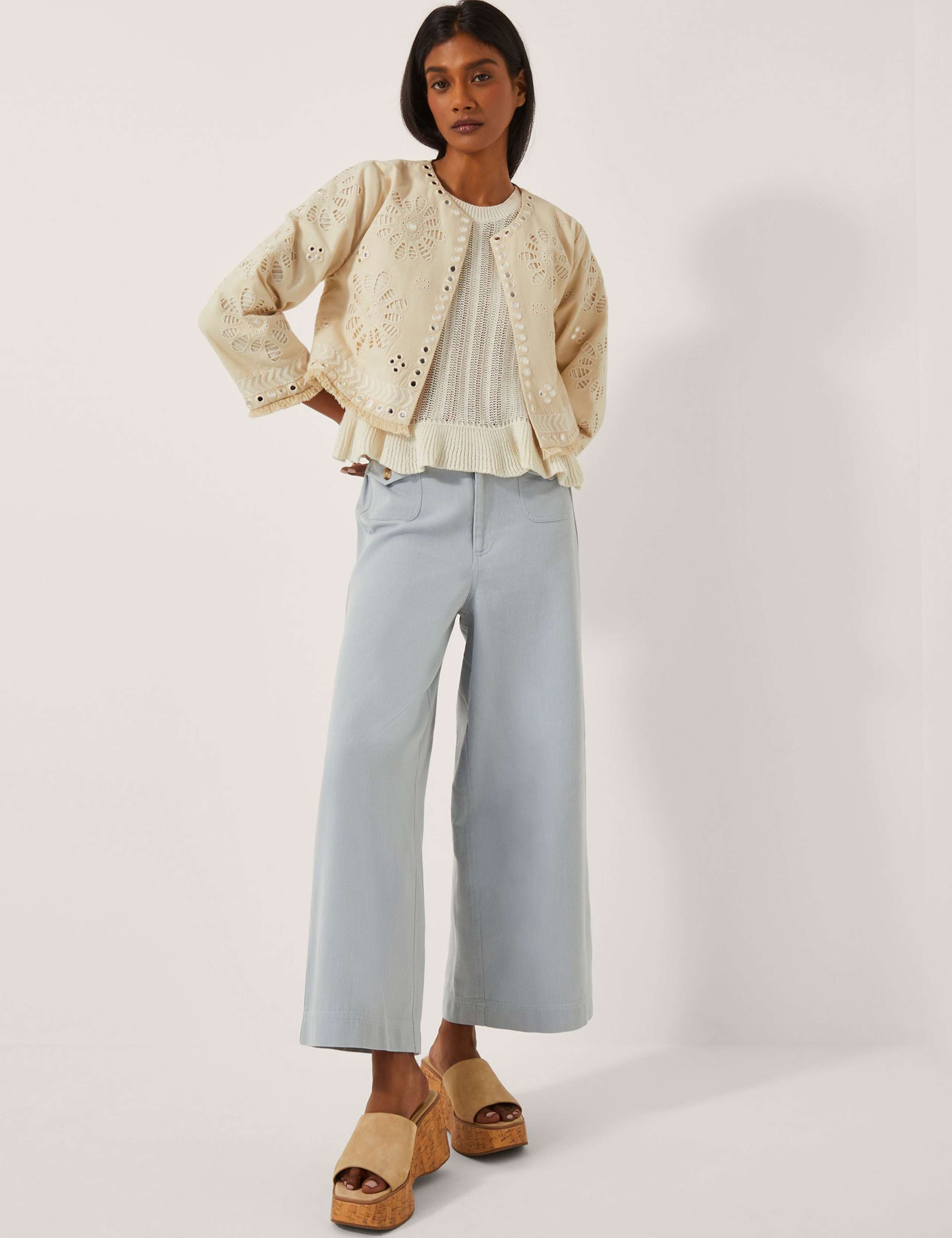 Pure Cotton Embellished Cutwork Short Jacket 3 of 4