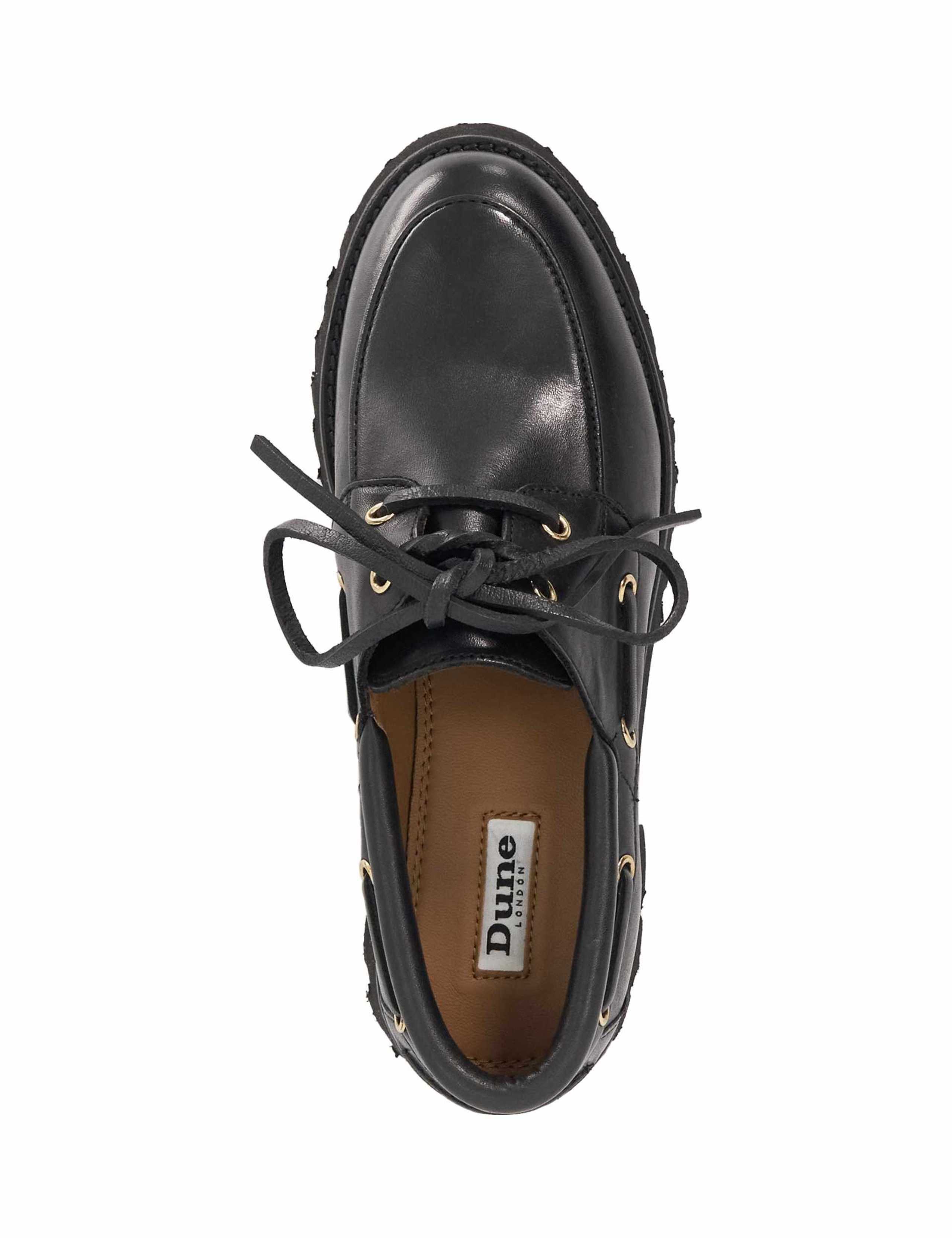 Leather Chunky Cleated Platform Boat Shoes 2 of 6