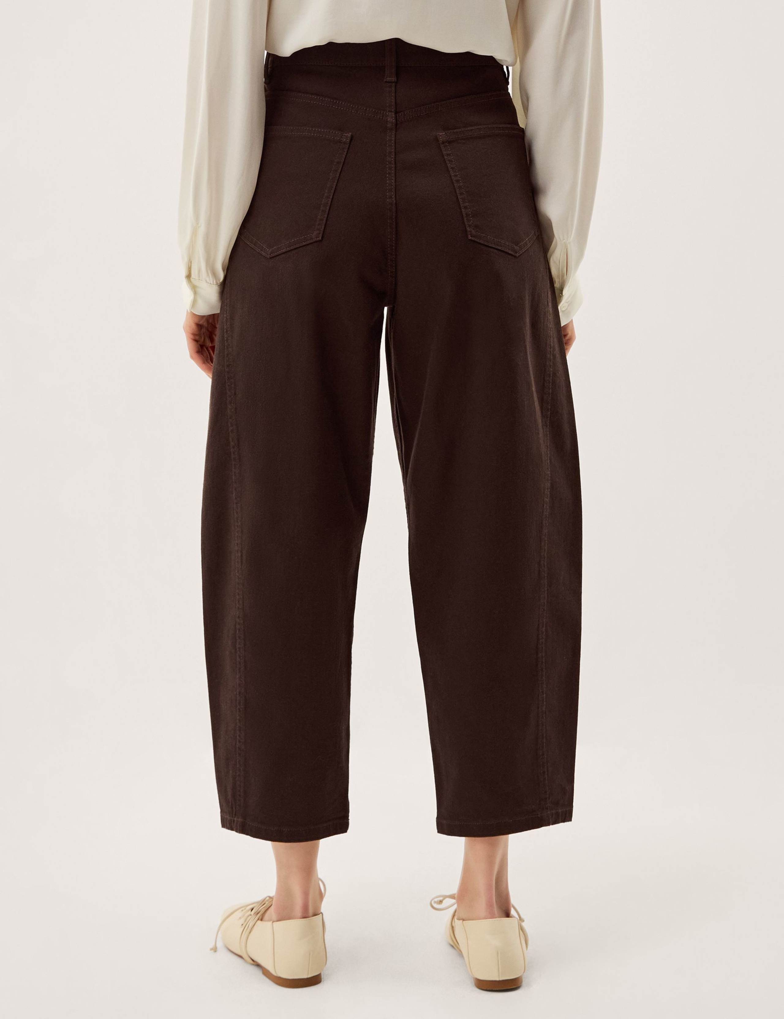 High Waisted Barrel Cropped Jeans 3 of 5