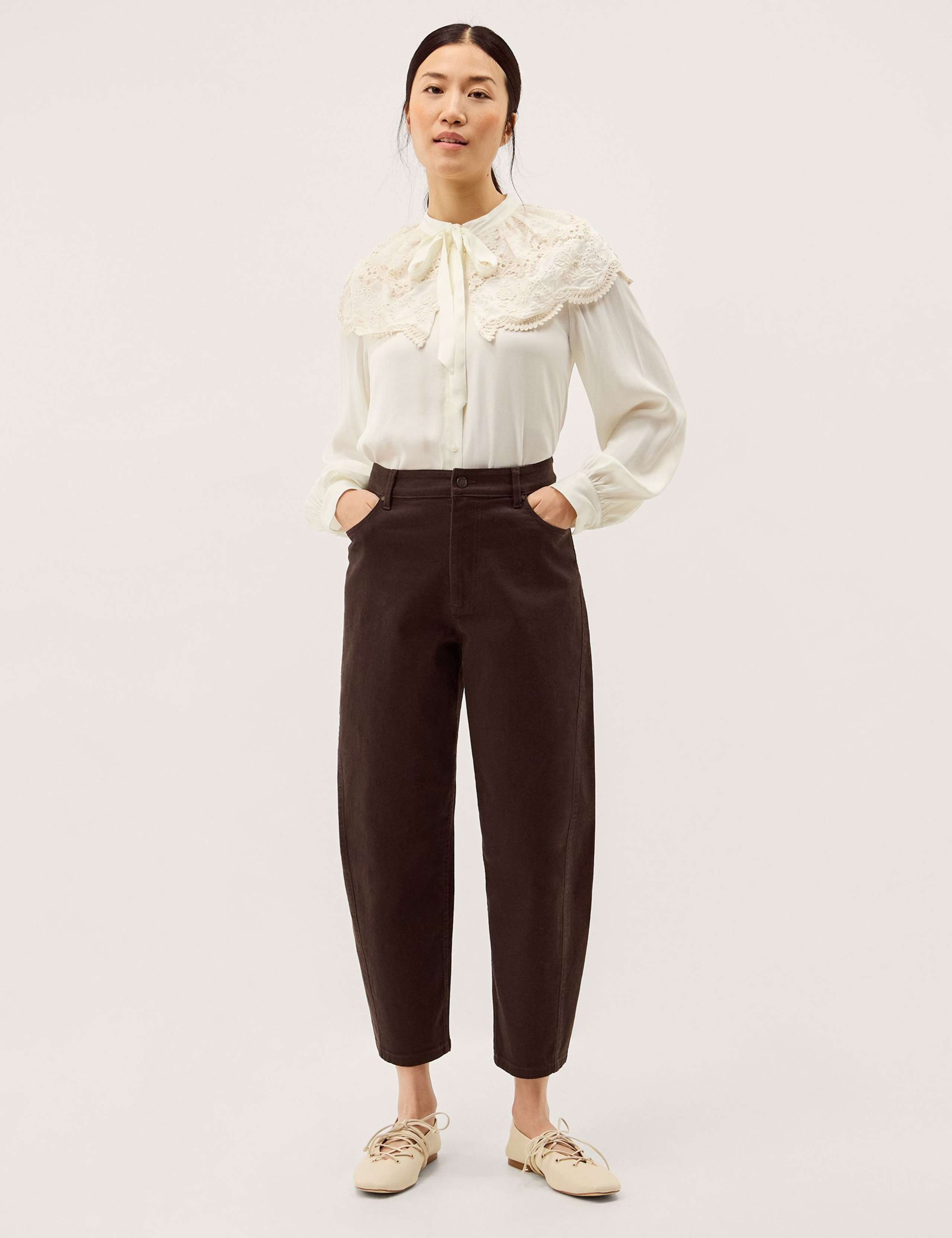 High Waisted Barrel Cropped Jeans 4 of 5