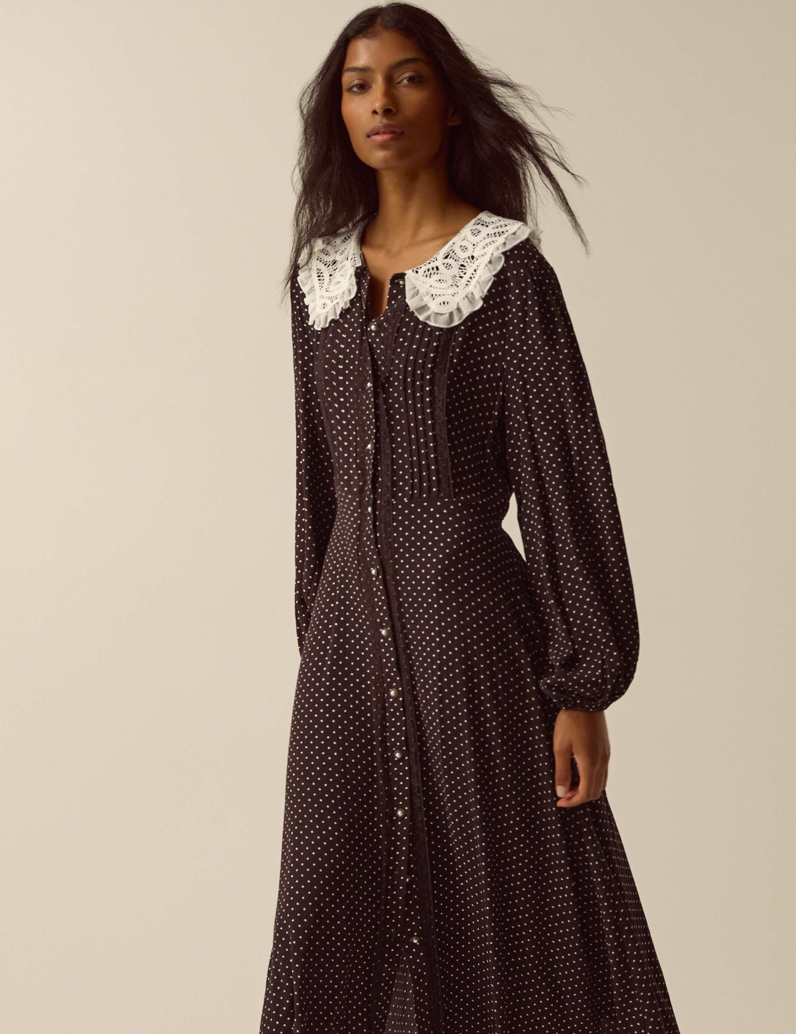 Polka Dot Midi Tea Dress 2 of 5