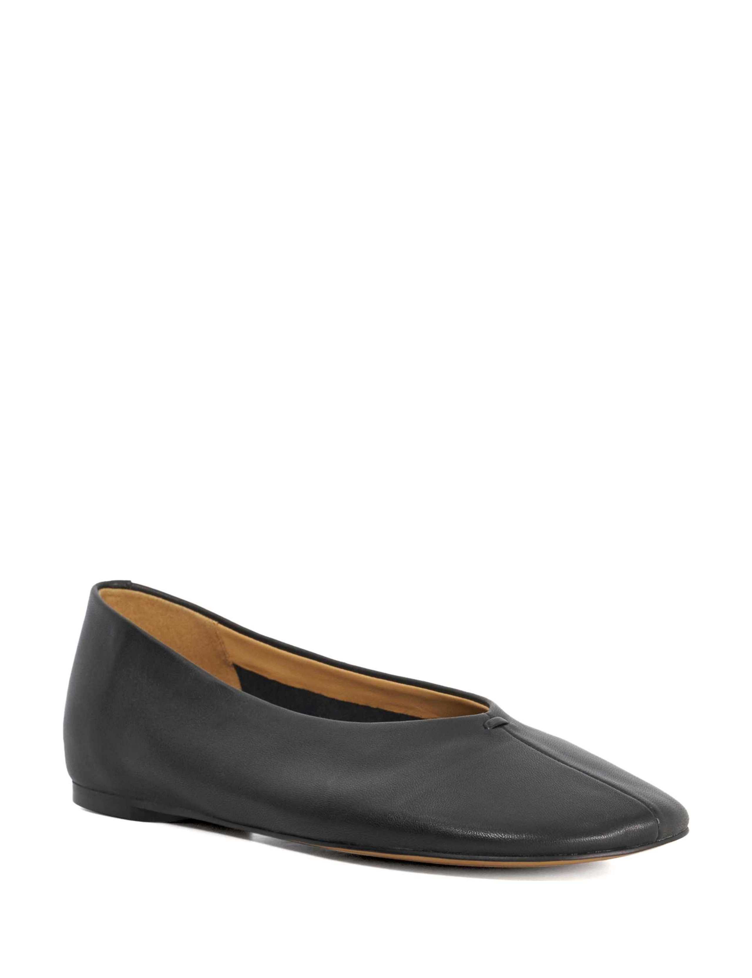 Leather Flat Ballet Pumps 3 of 6