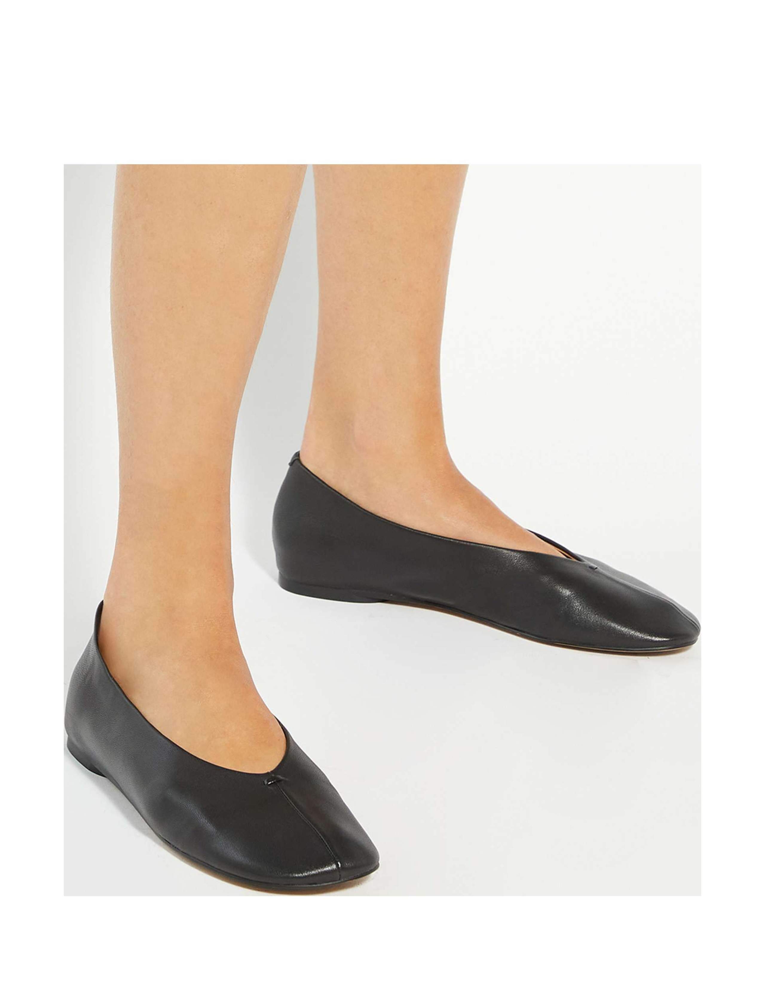 Leather Flat Ballet Pumps 4 of 6