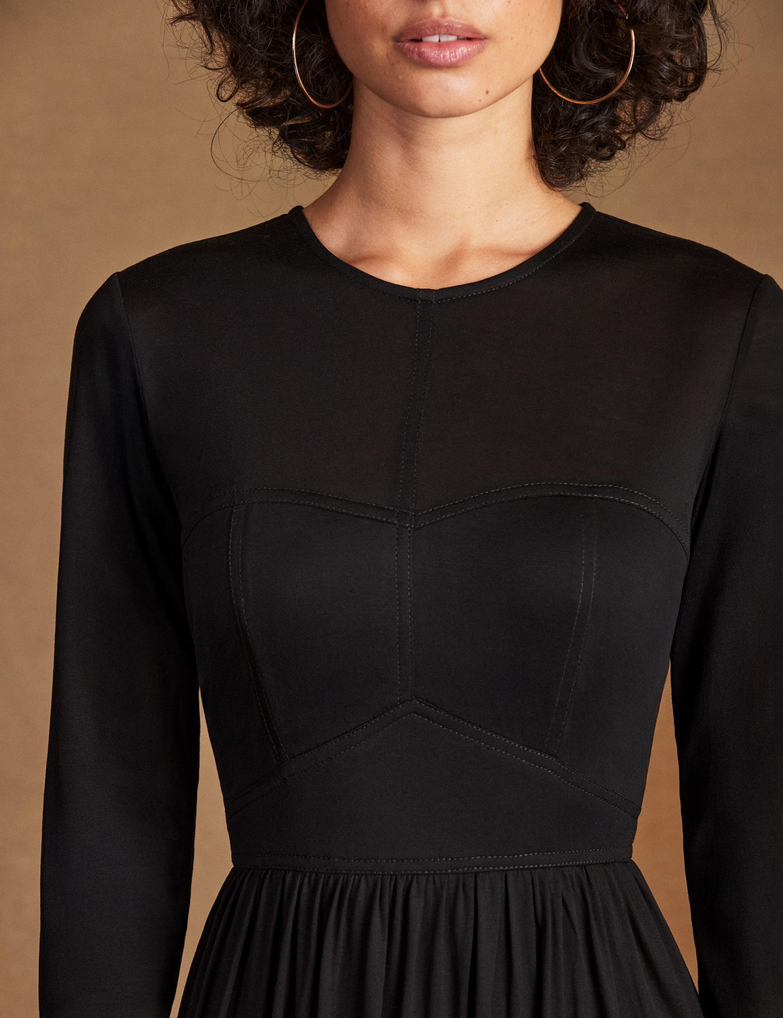 Jersey Sheer Sleeve Midaxi Waisted Dress 5 of 5