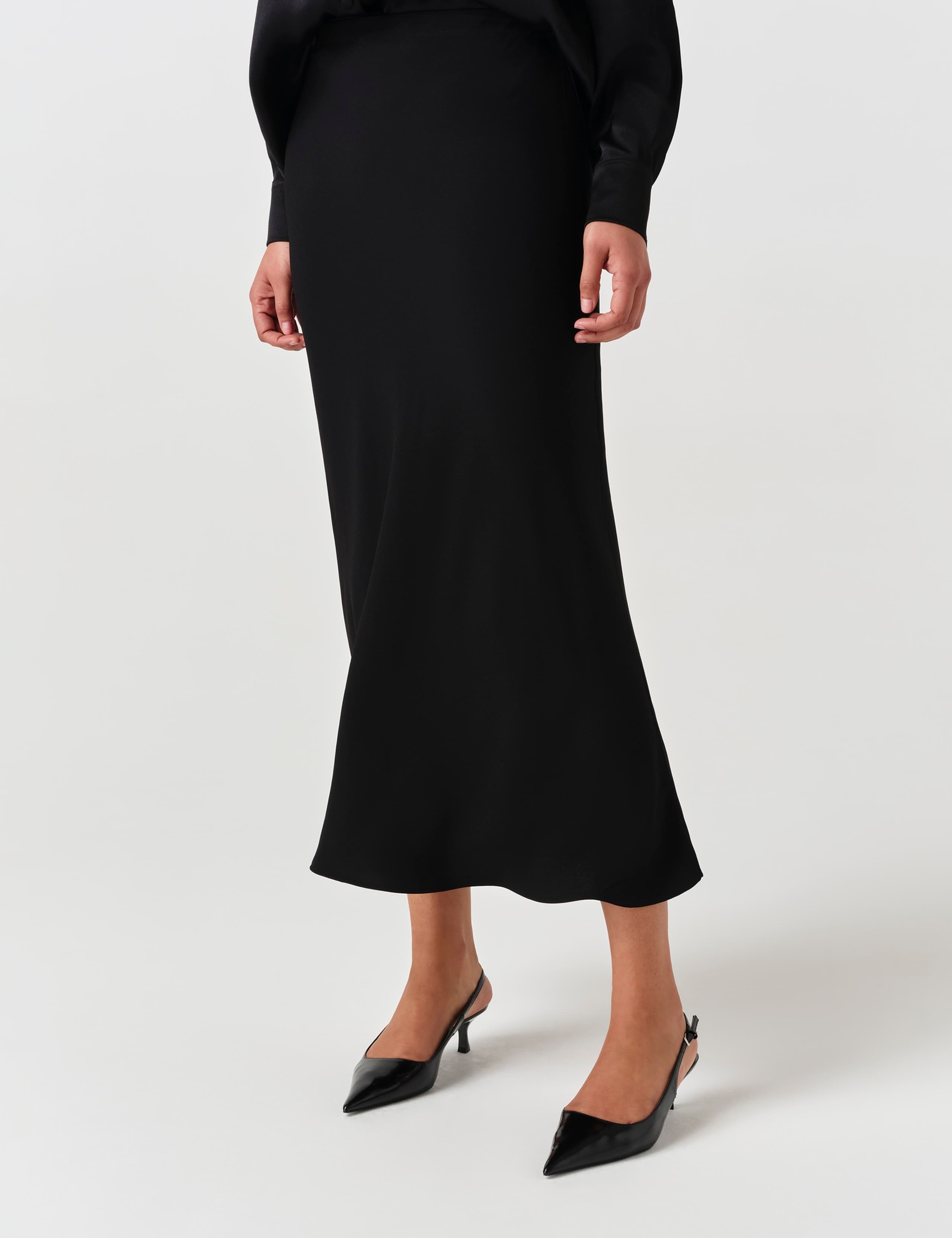 Crepe Midi Slip Skirt 3 of 8