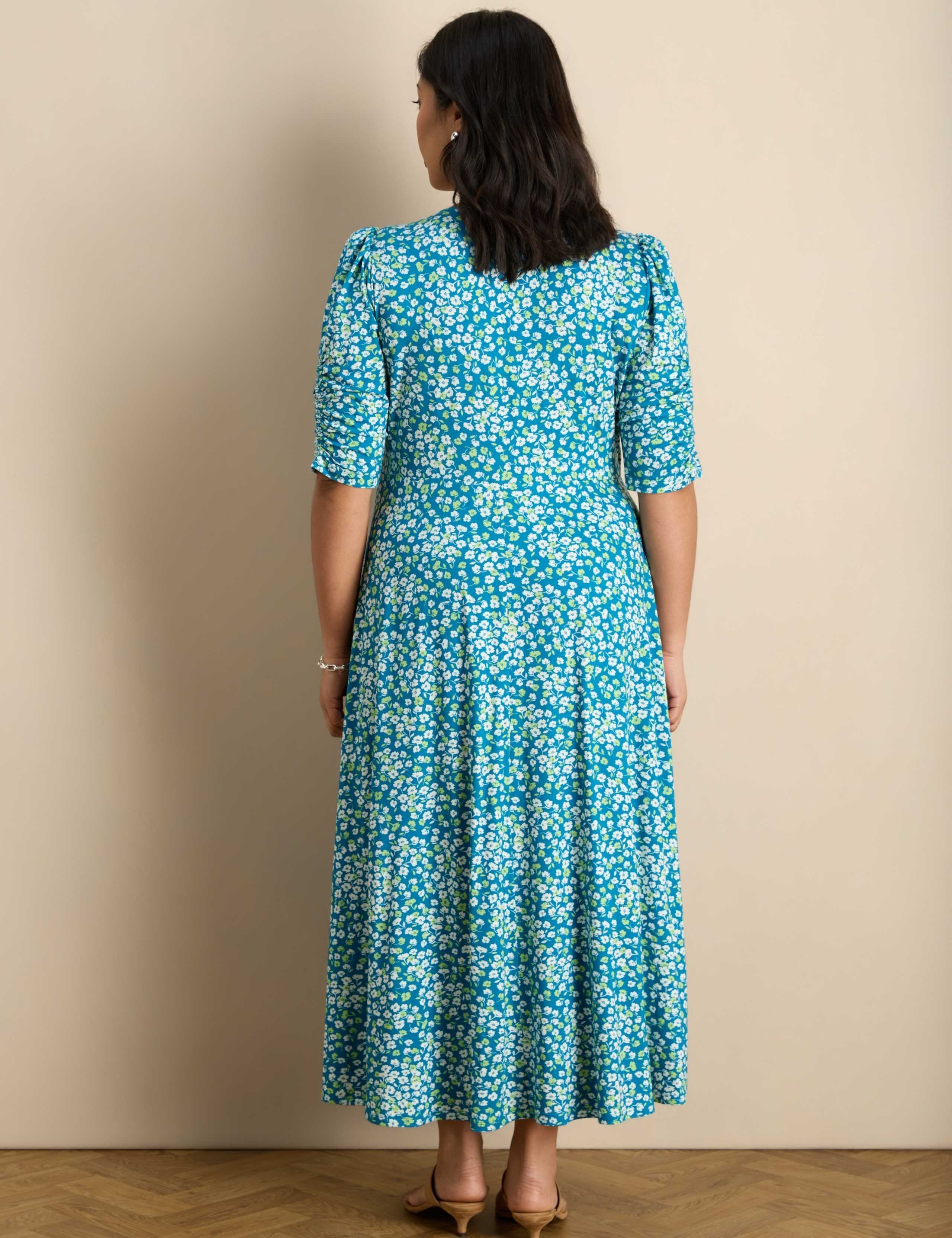 Jersey Ditsy Floral V-Neck Midaxi Wrap Dress 7 of 7