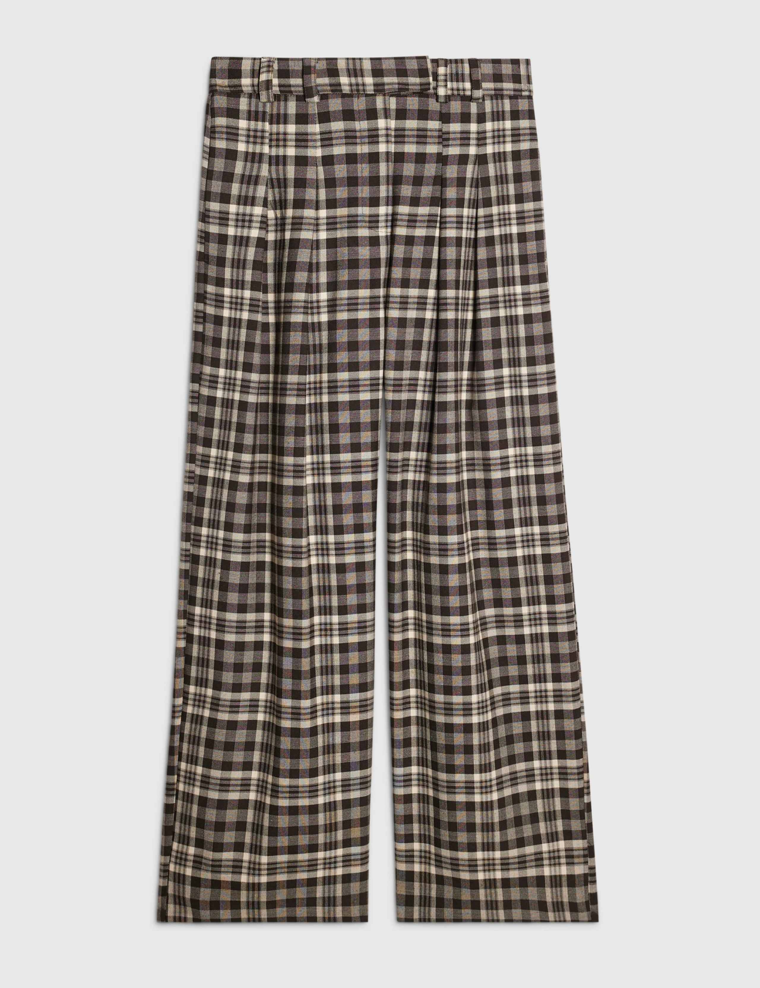 Checked Elasticated Waist Straight Trousers 5 of 6