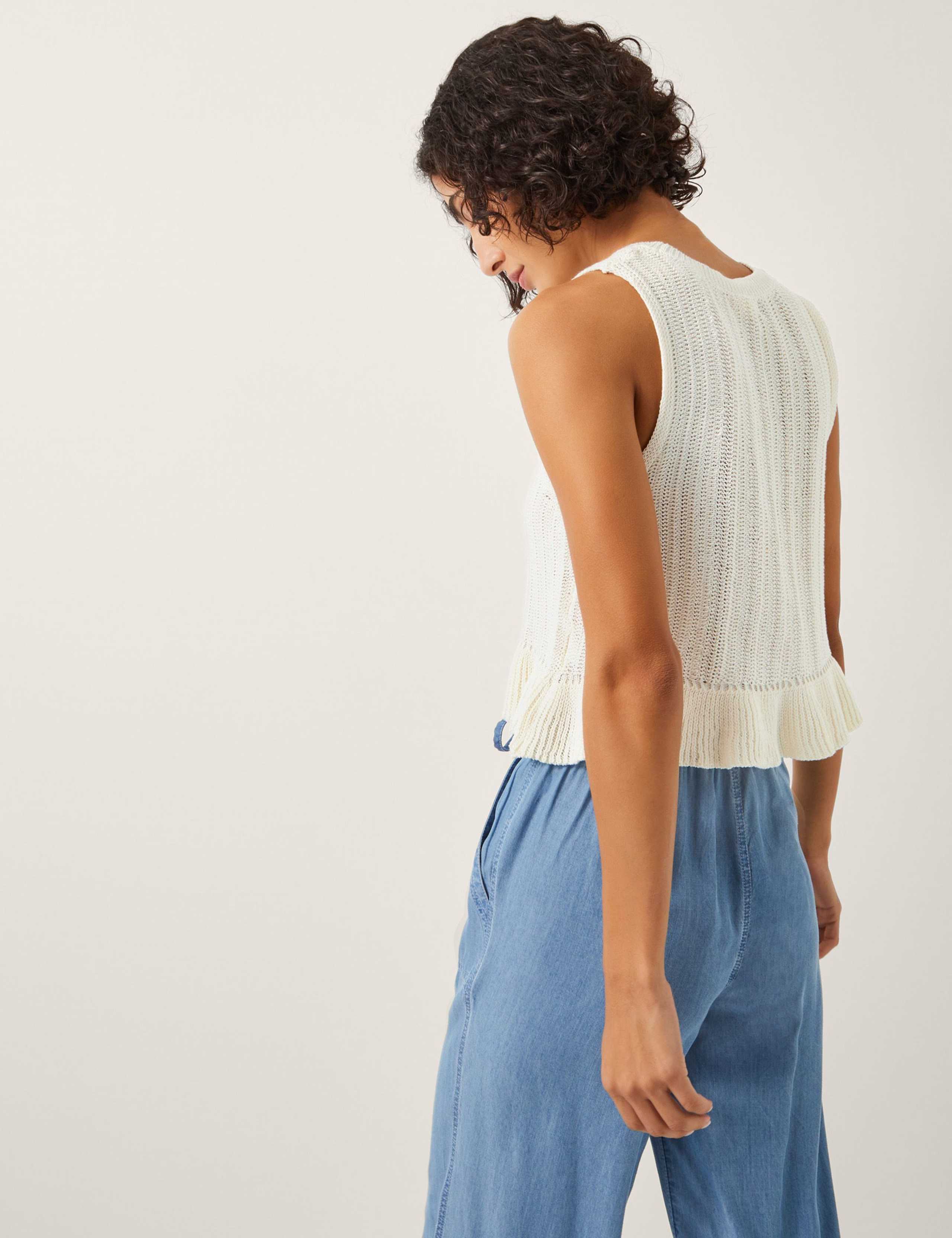 Cotton Rich Ruffle Knitted Top 3 of 4
