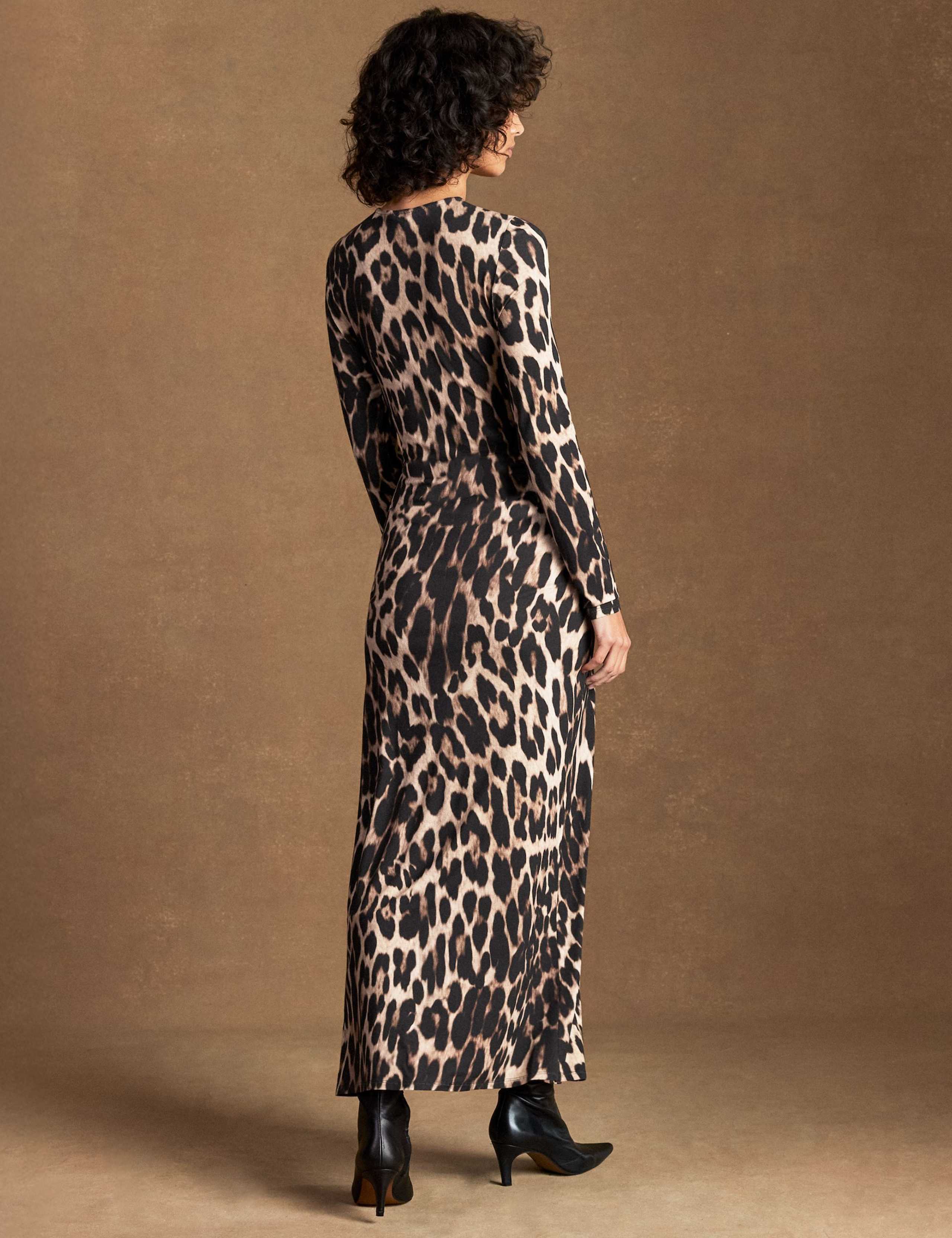 Animal Print Round Neck Midaxi Waisted Dress 3 of 6
