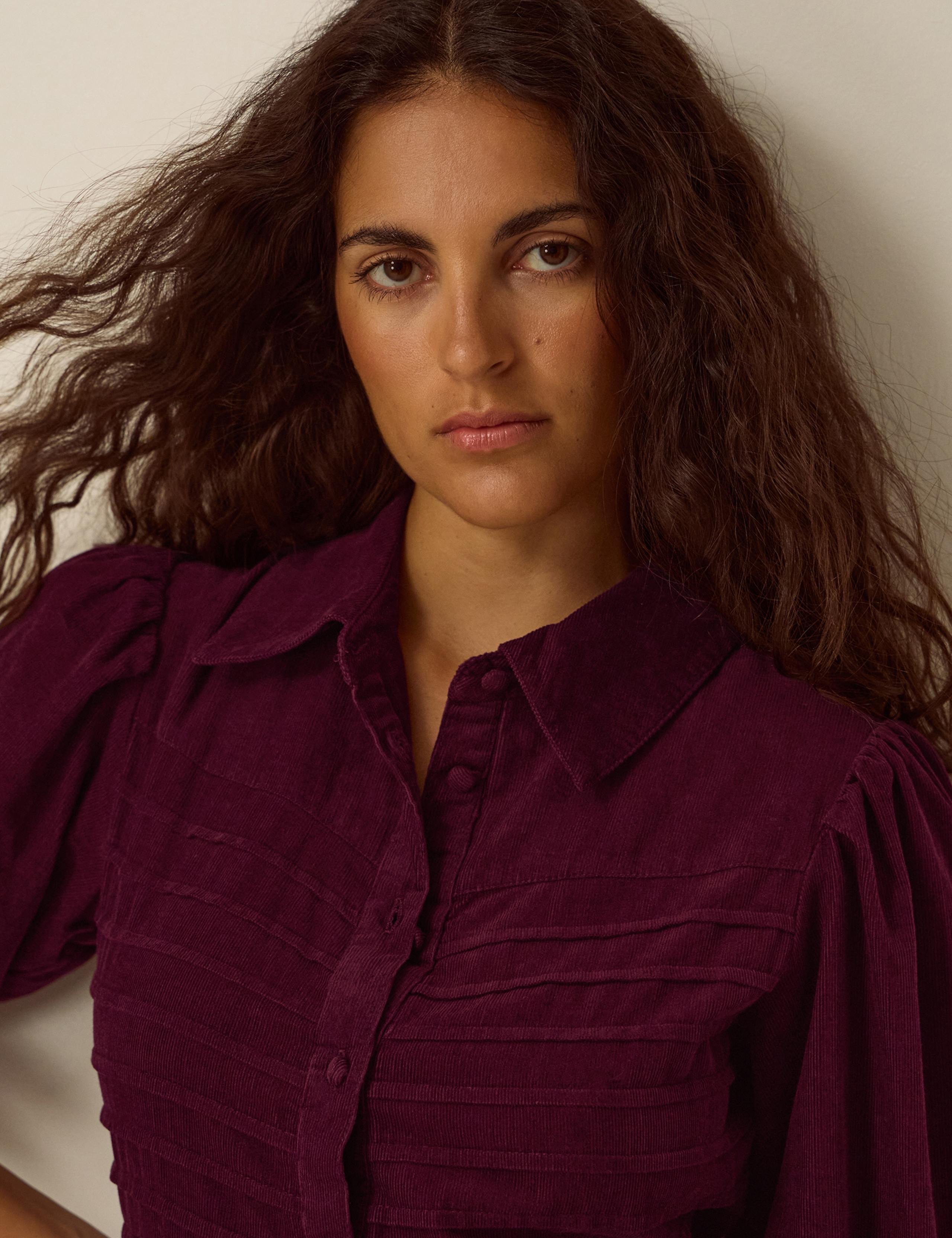 Cotton Collared 3/4 Sleeve Shirt Dress 4 of 4
