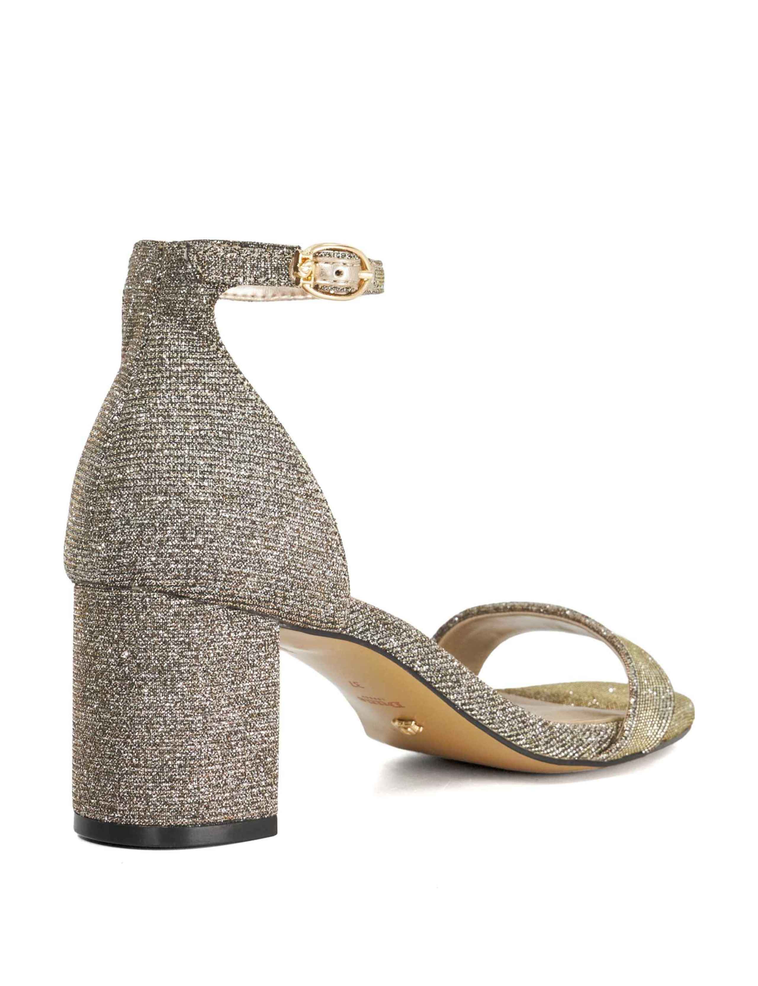 Glitter Ankle Strap Block Heel Sandals 4 of 5
