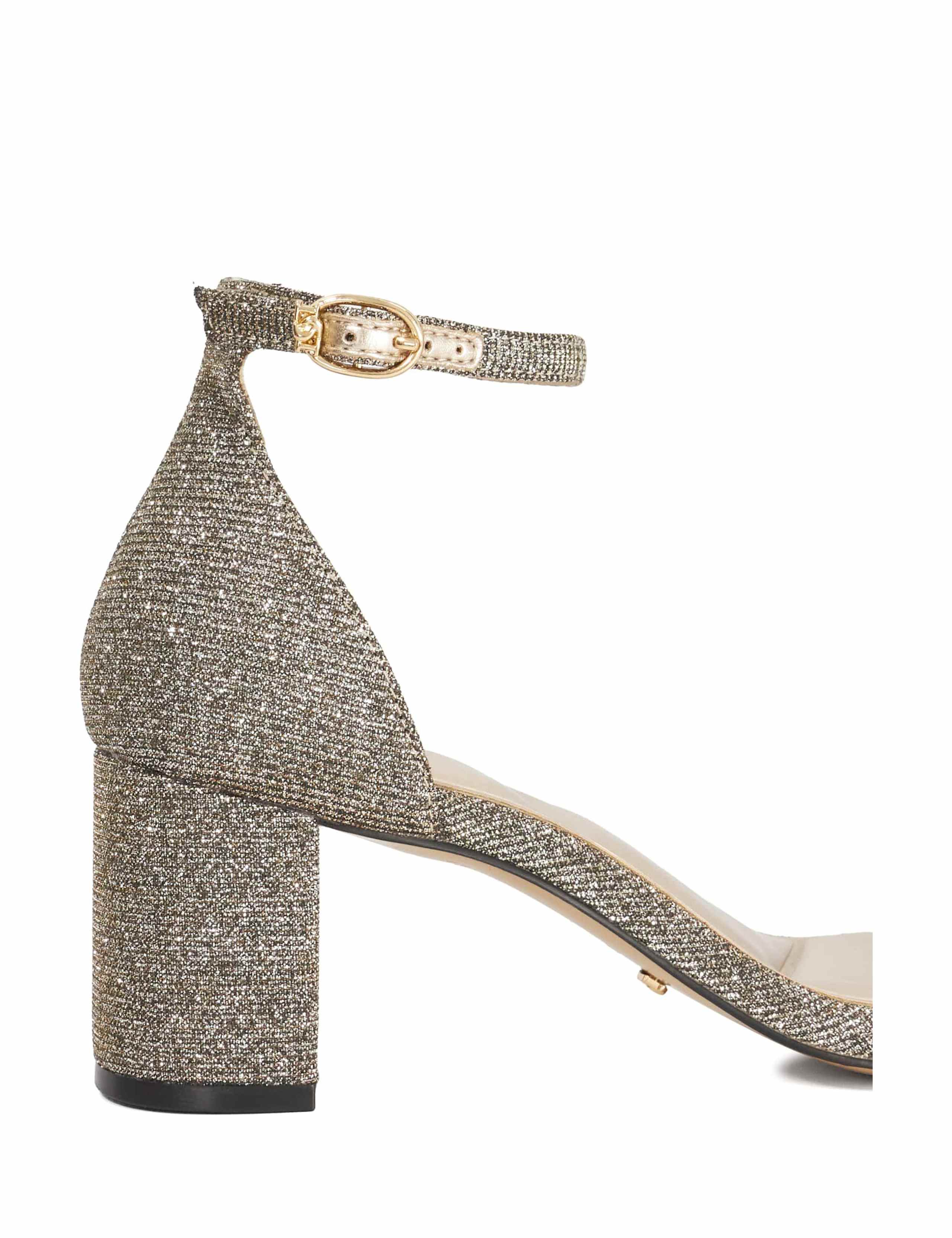 Glitter Ankle Strap Block Heel Sandals 5 of 5