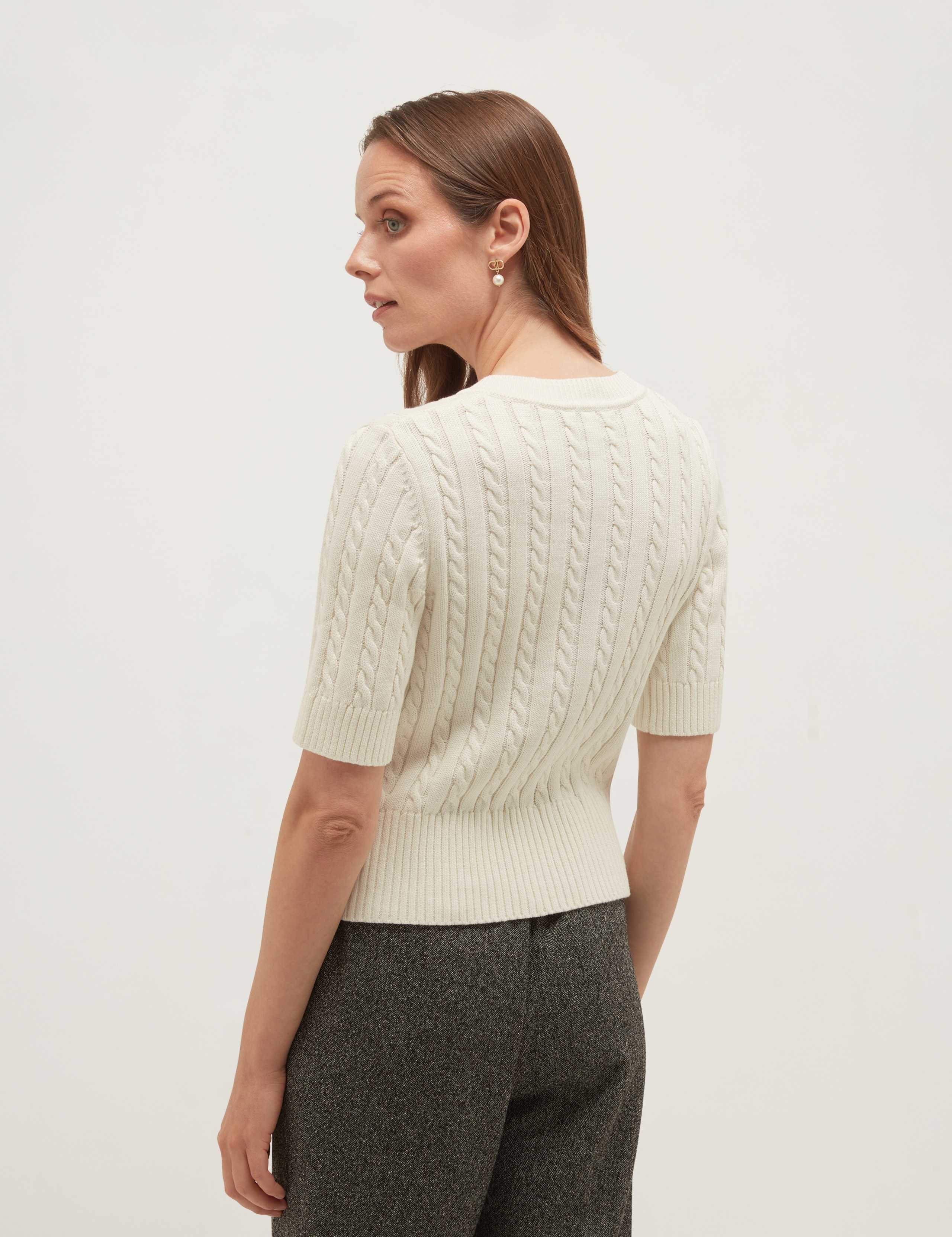 Pure Cotton Textured Crew Neck Cardigan 5 of 5