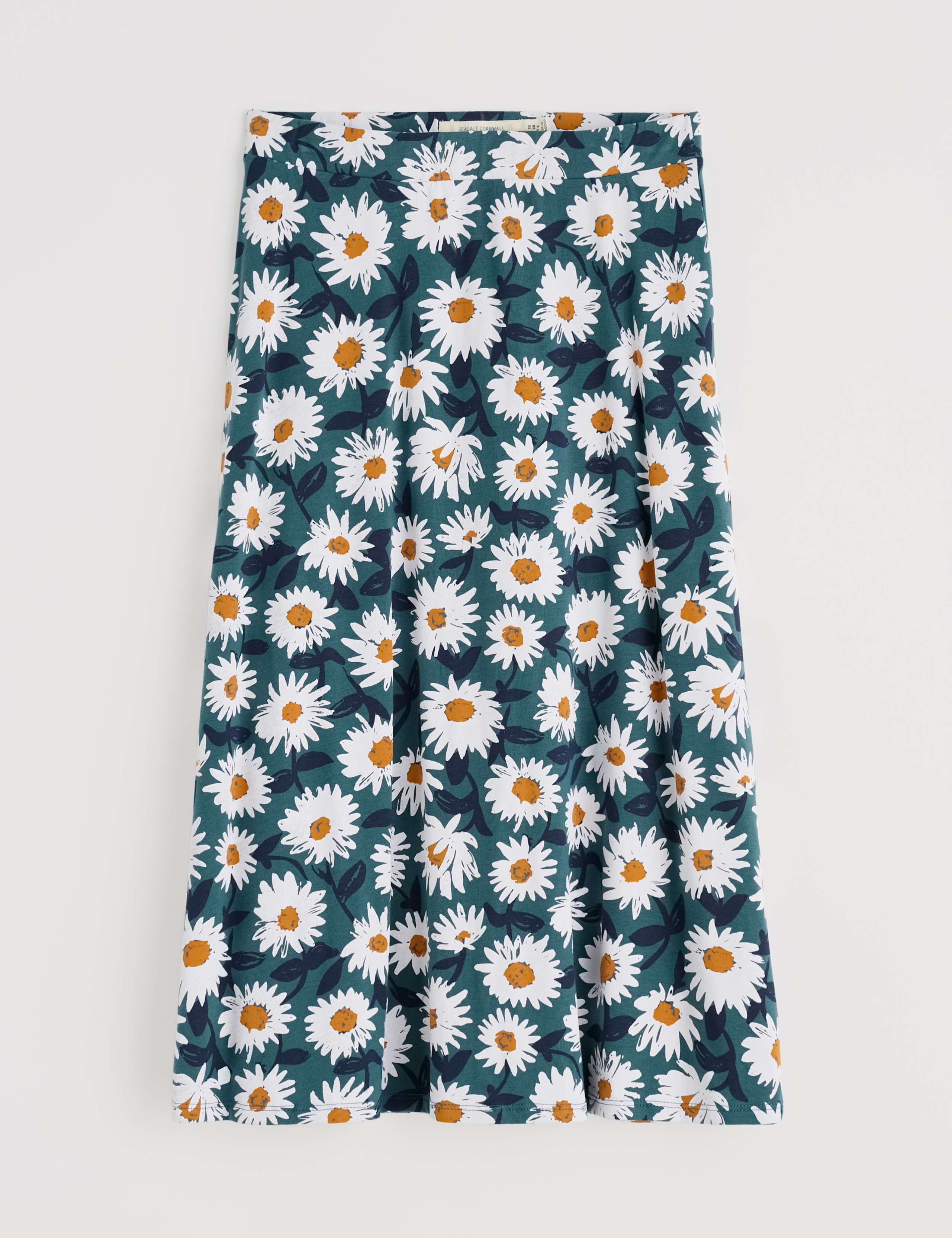 Cotton Rich Jersey Floral Midi A-Line Skirt 2 of 4