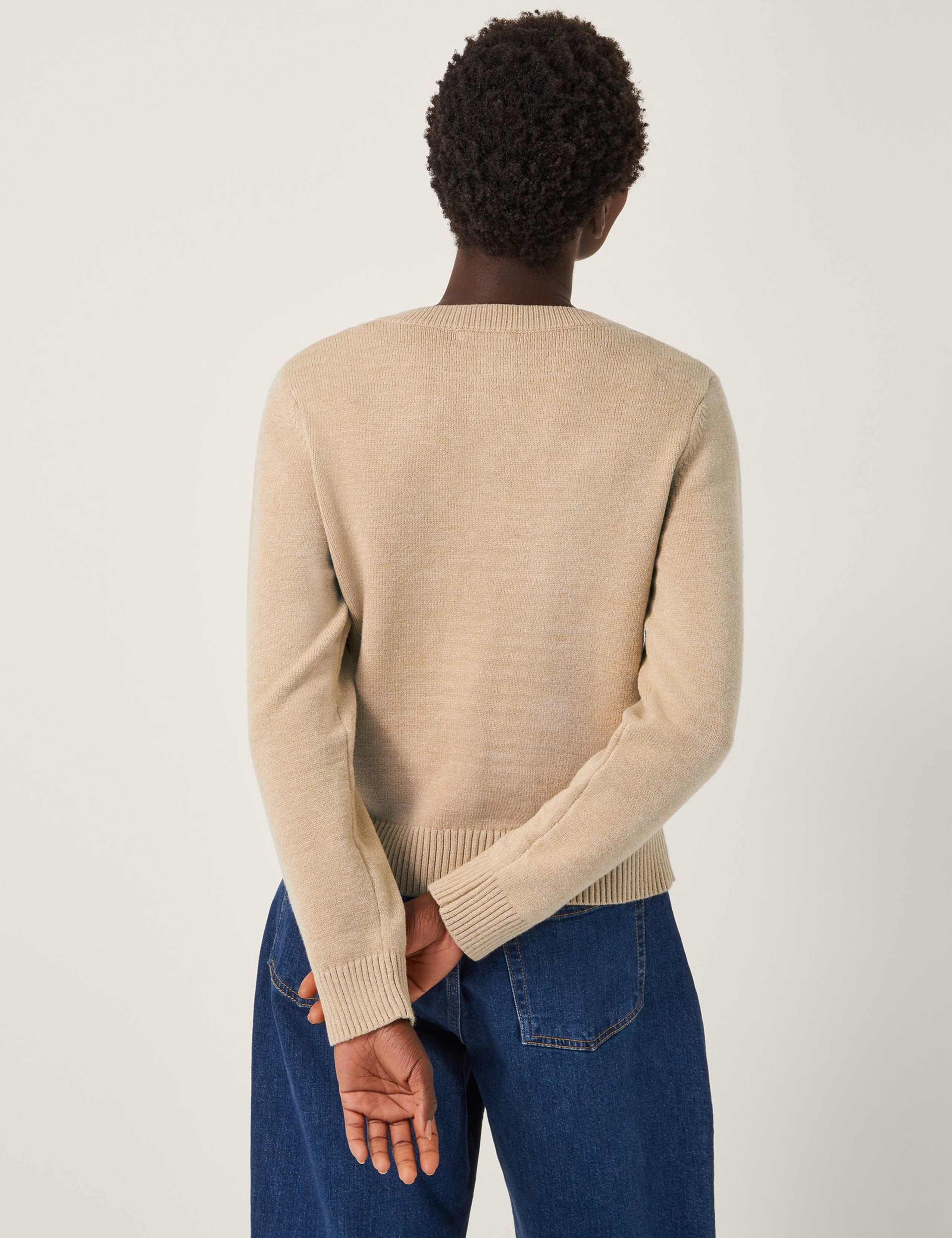Colour Block Crew Neck Cardigan 4 of 4
