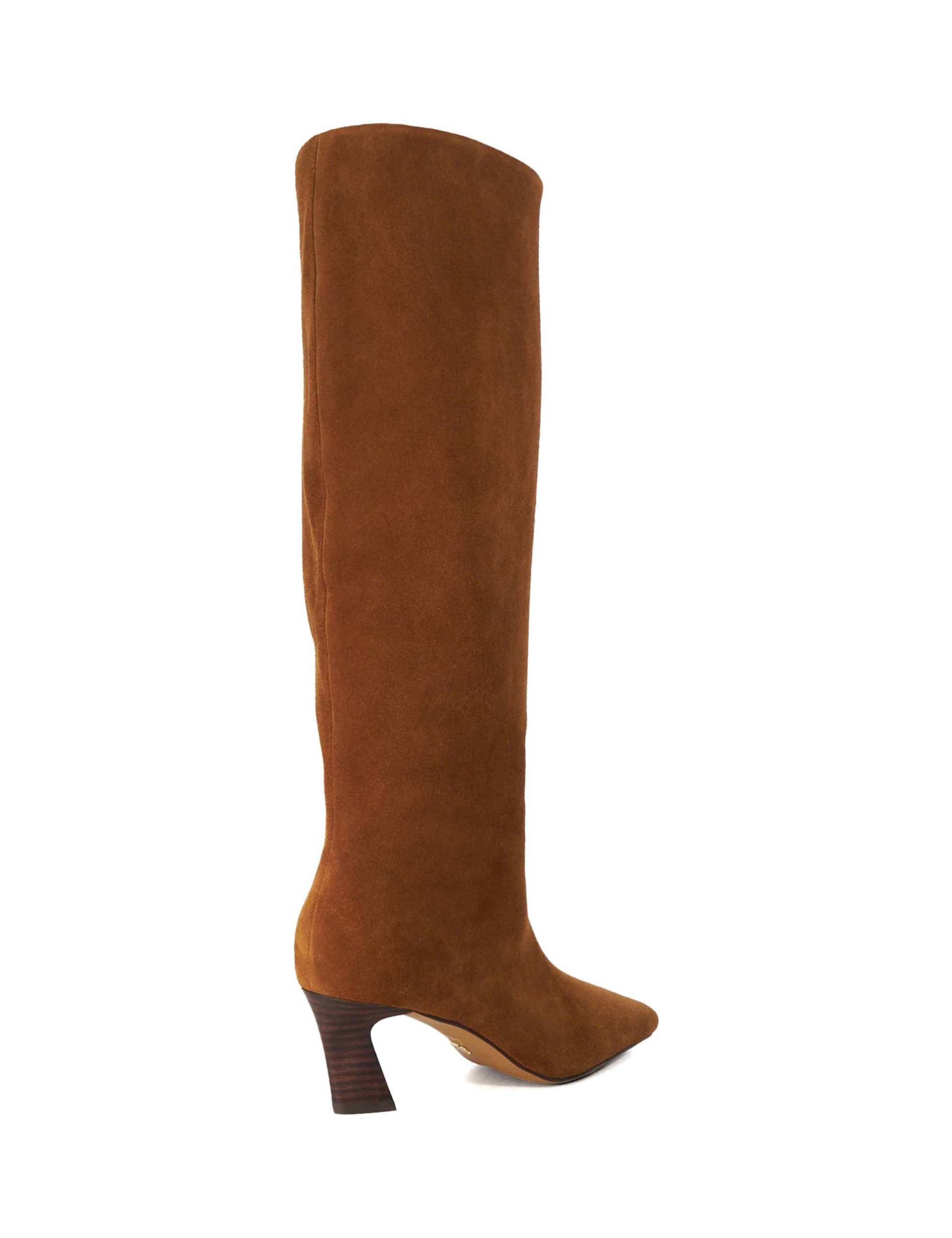 Leather Block Heel Knee High Boots 3 of 6