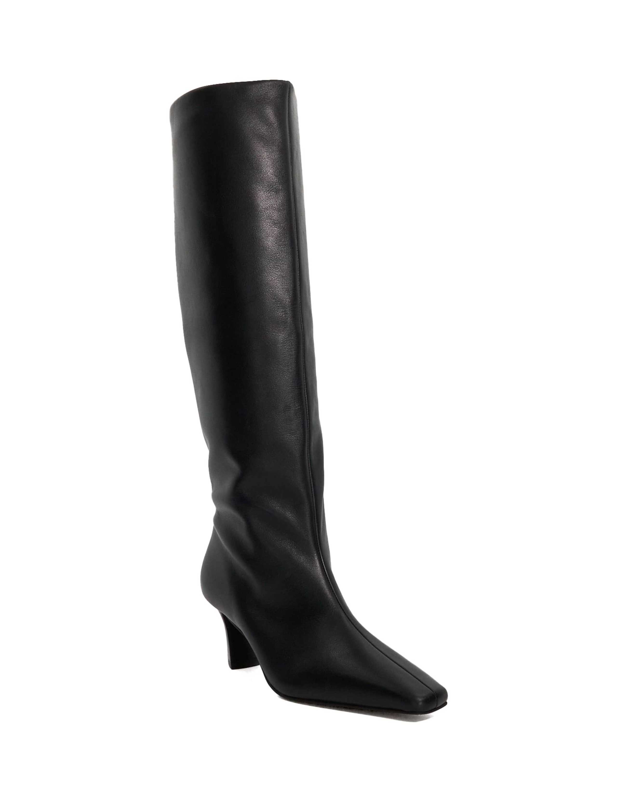 Leather Block Heel Knee High Boots 3 of 5