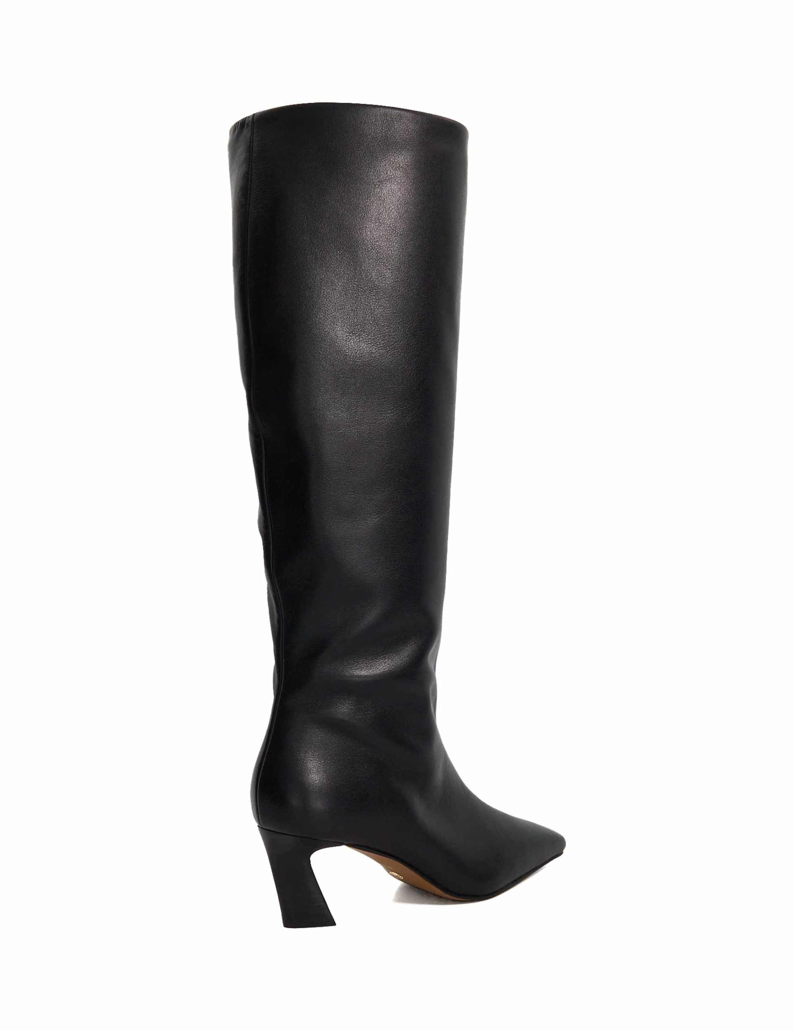 Leather Block Heel Knee High Boots 4 of 5