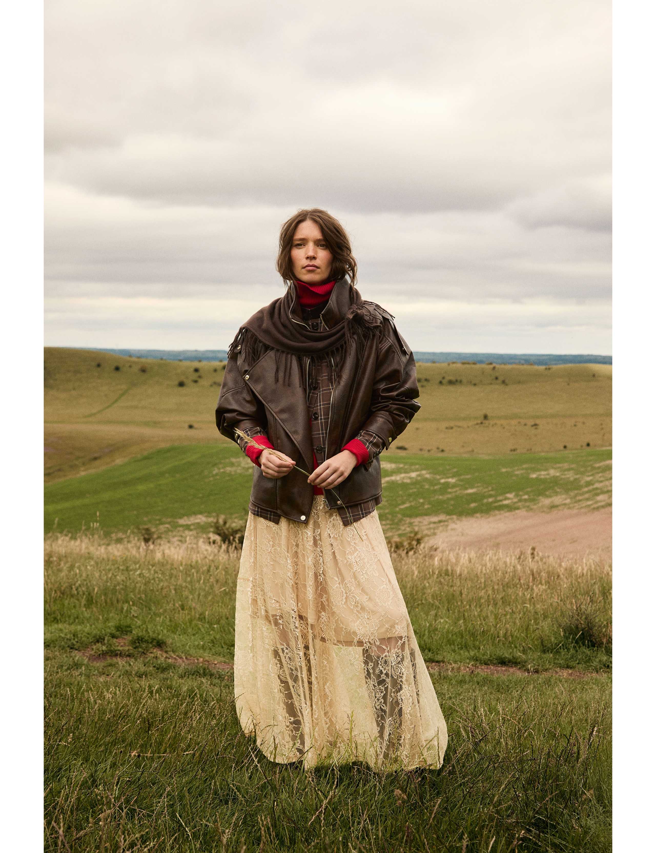 Faux Leather Funnel Neck Bomber Jacket 4 of 5