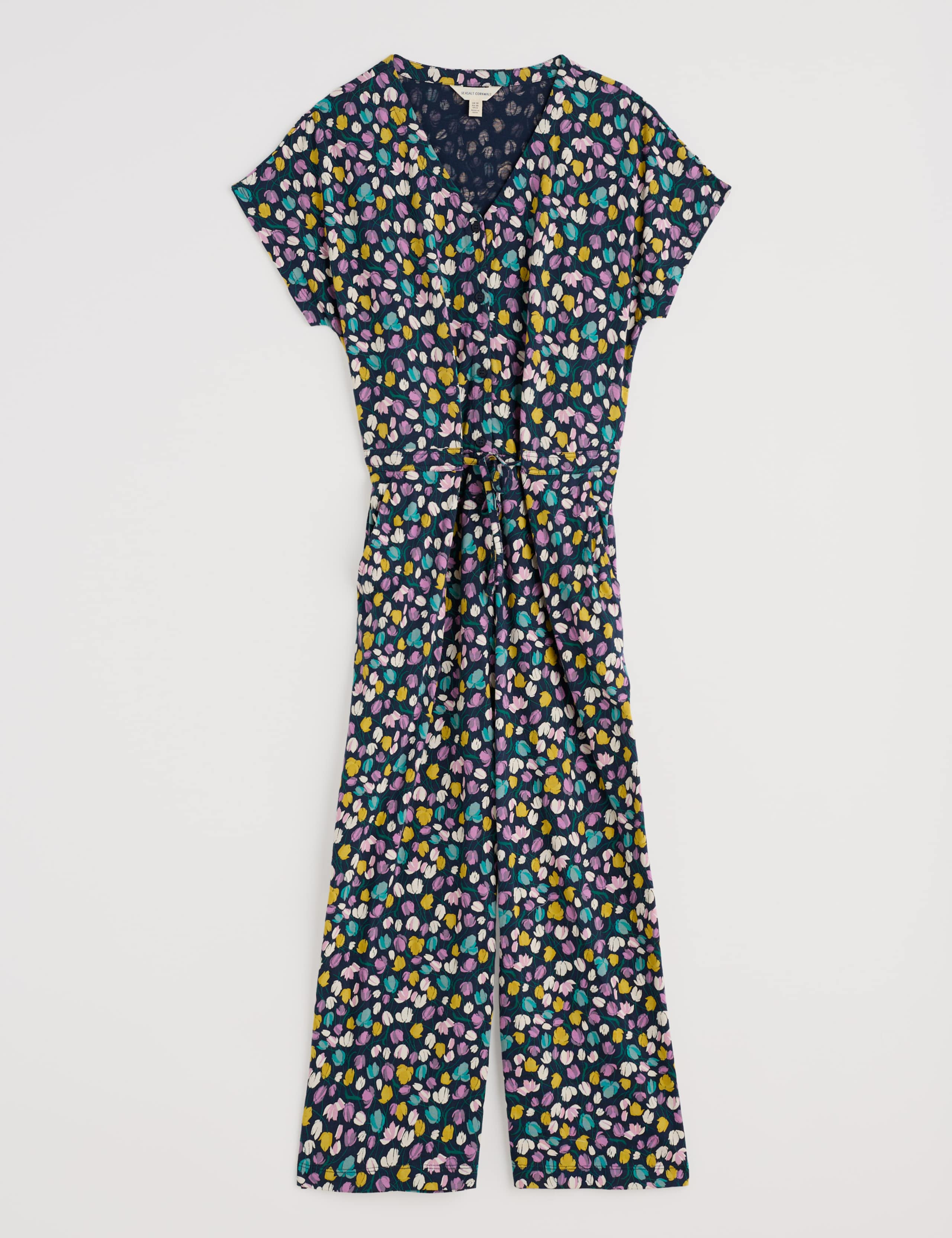 Cotton Rich Floral Short Sleeve Jumpsuit 2 of 4