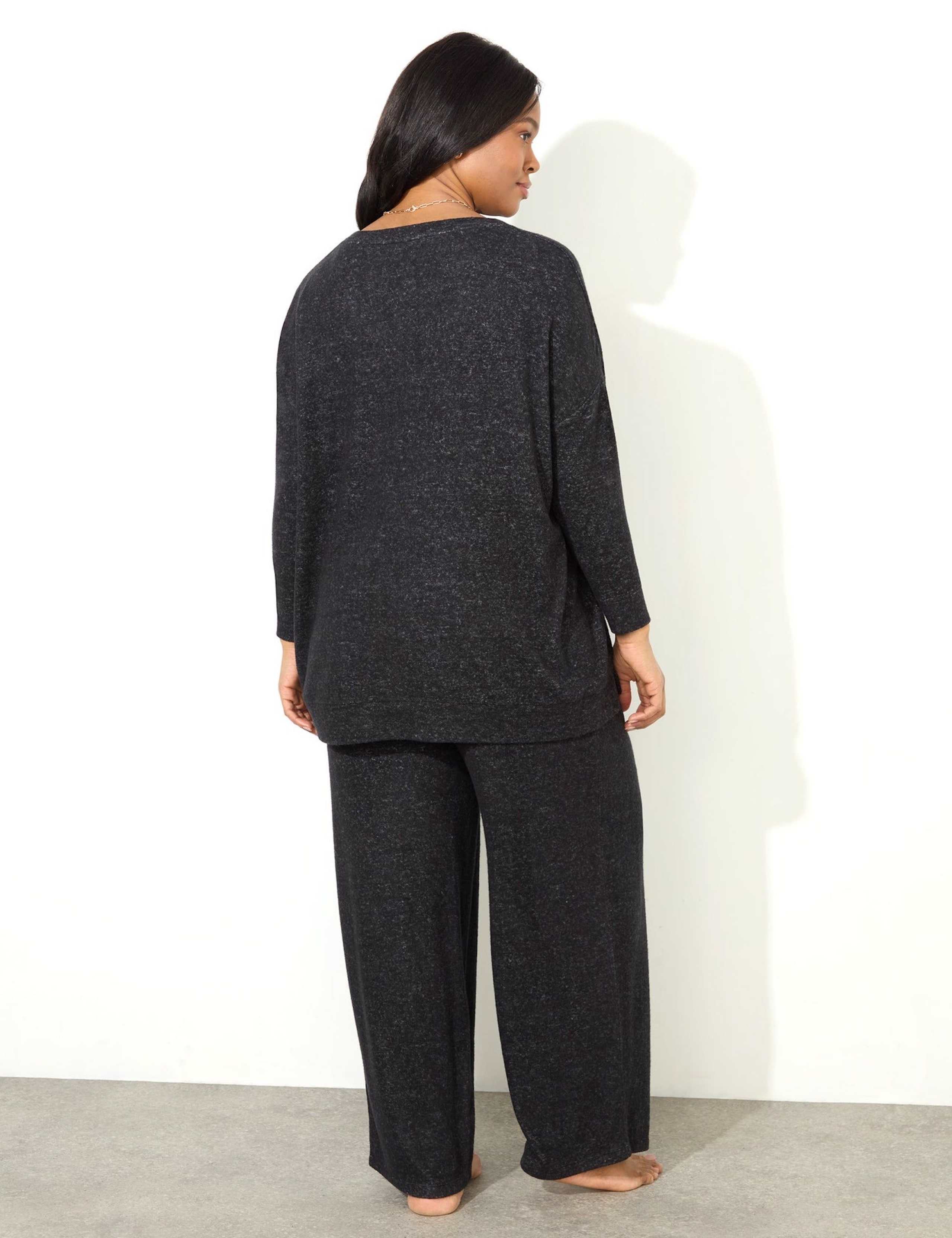 Jersey Elasticated Waist Wide Leg Trousers 4 of 4