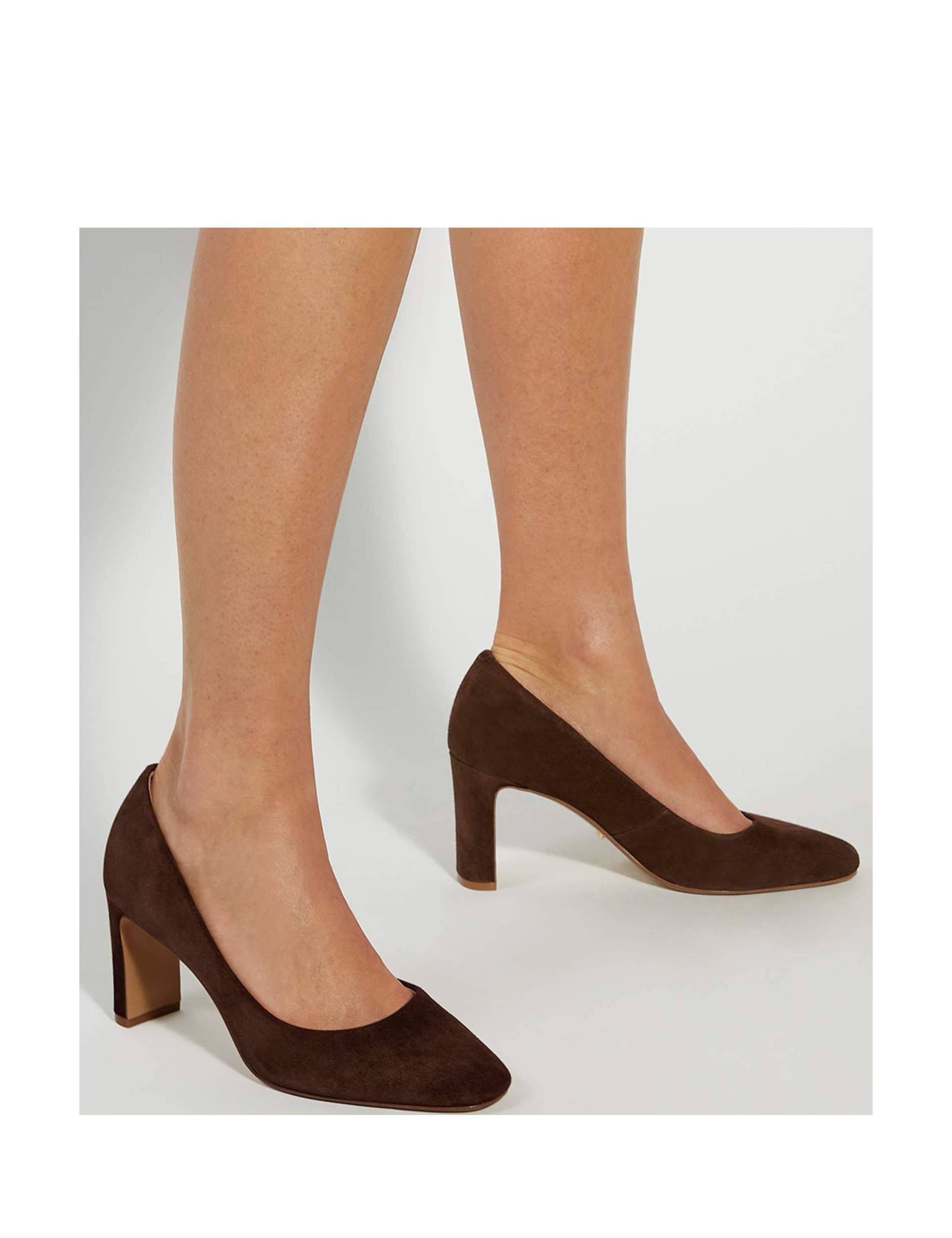 Wide Fit Leather Court Shoes 4 of 6
