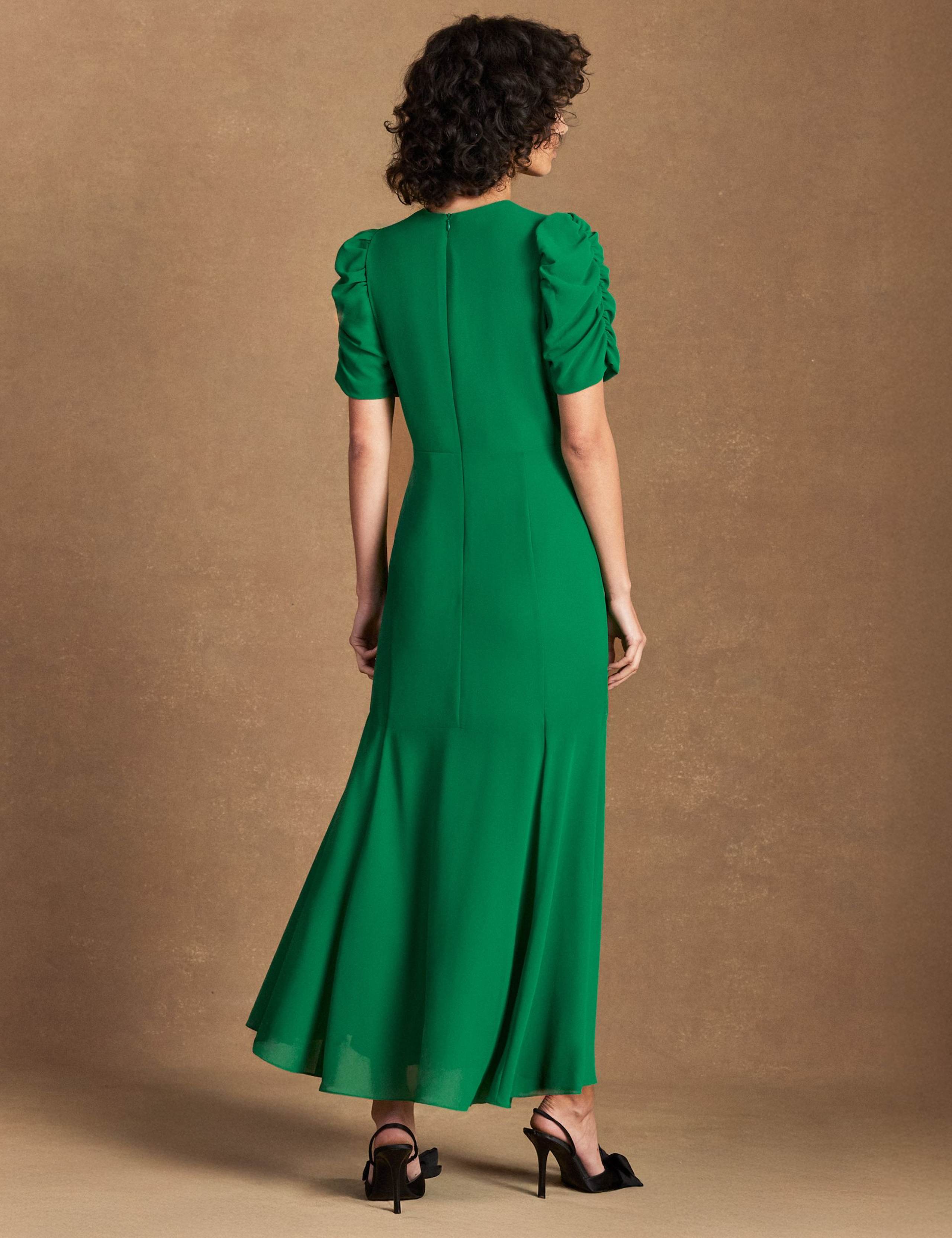 Sheer Skirt Puff Sleeve Maxi Skater Dress 3 of 5